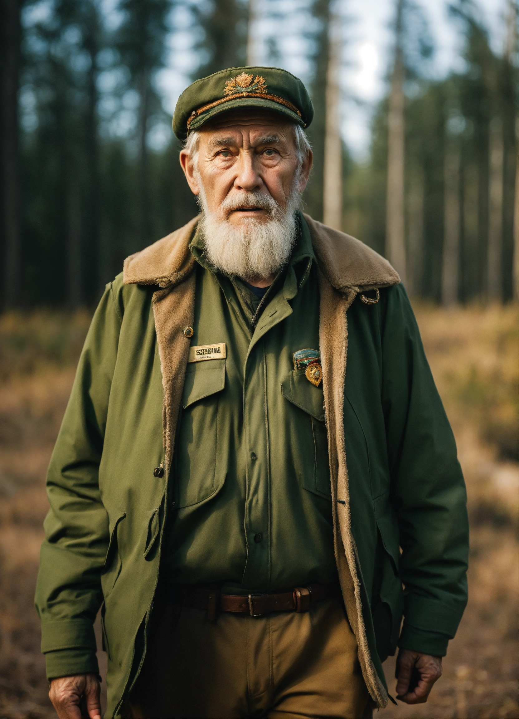 Lexica - Scared unique expressive old FOREST ranger in Siberia agent ...