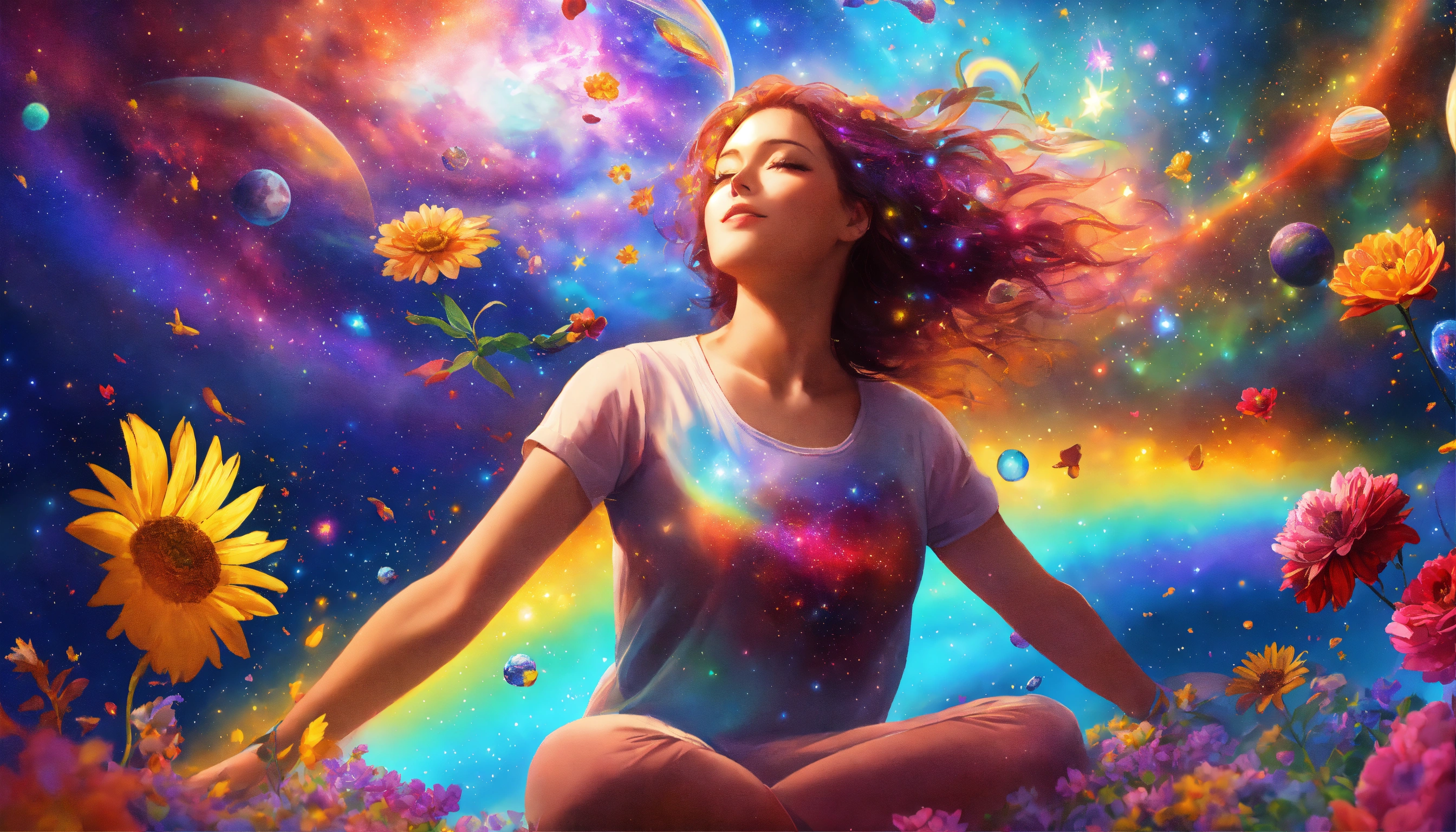 Lexica - Digital painting of a woman surrendering deep to love, love ...