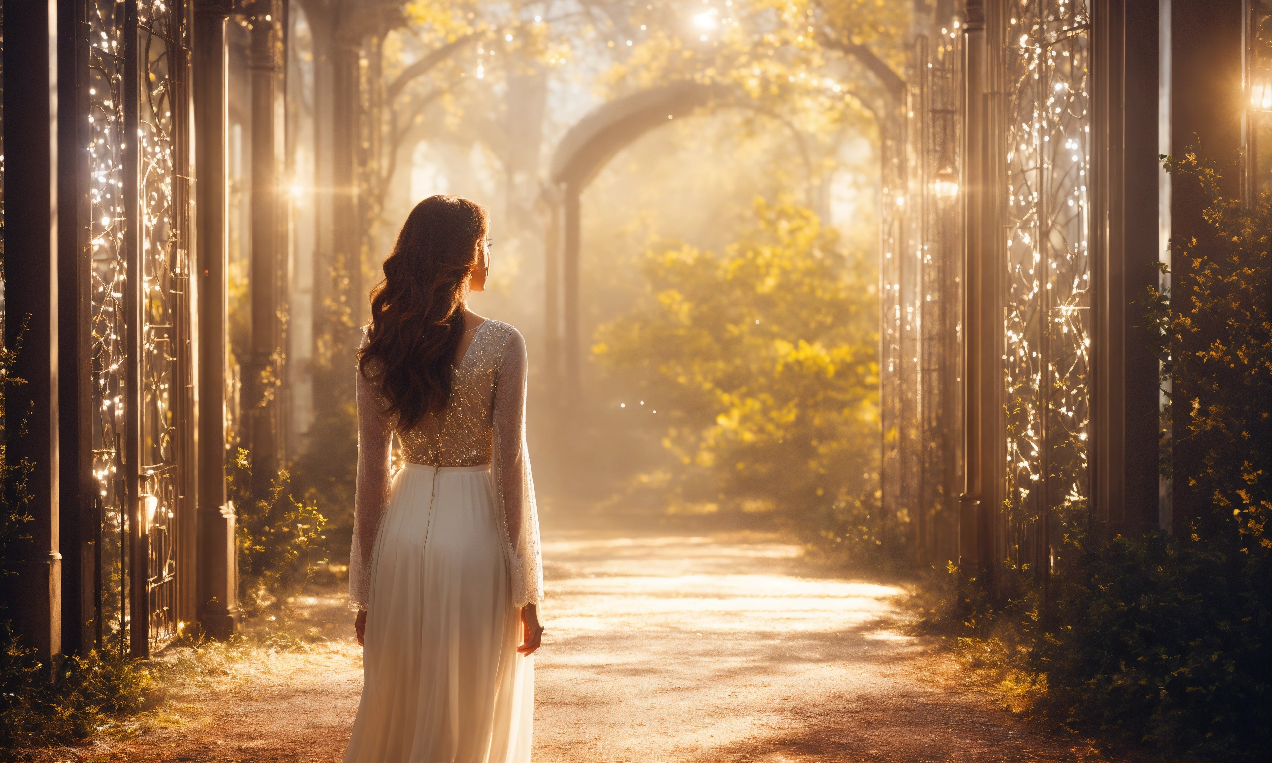 Lexica - Create an image of a woman from behind. She is looking for ...