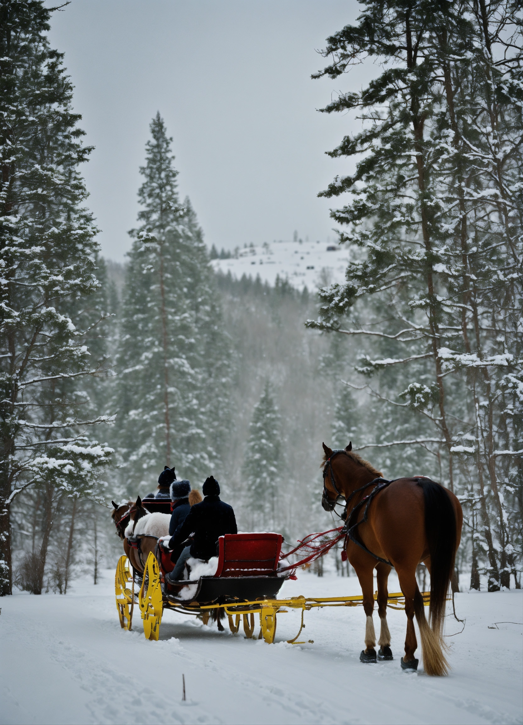 Lexica - Horse ride a sleigh in snow