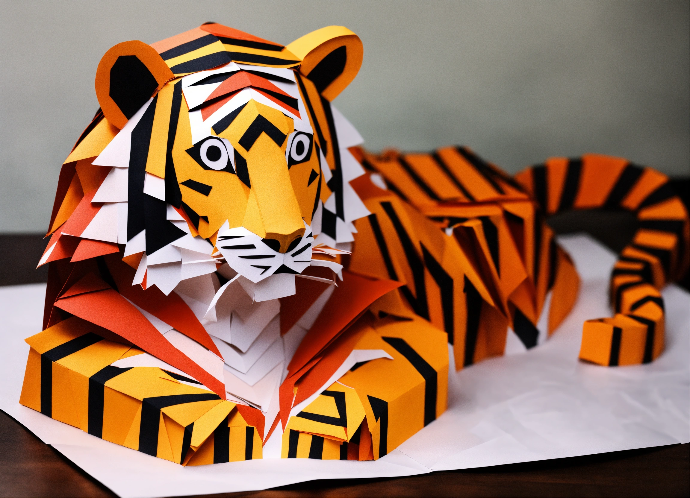Lexica - Tiger made out of paper sheet