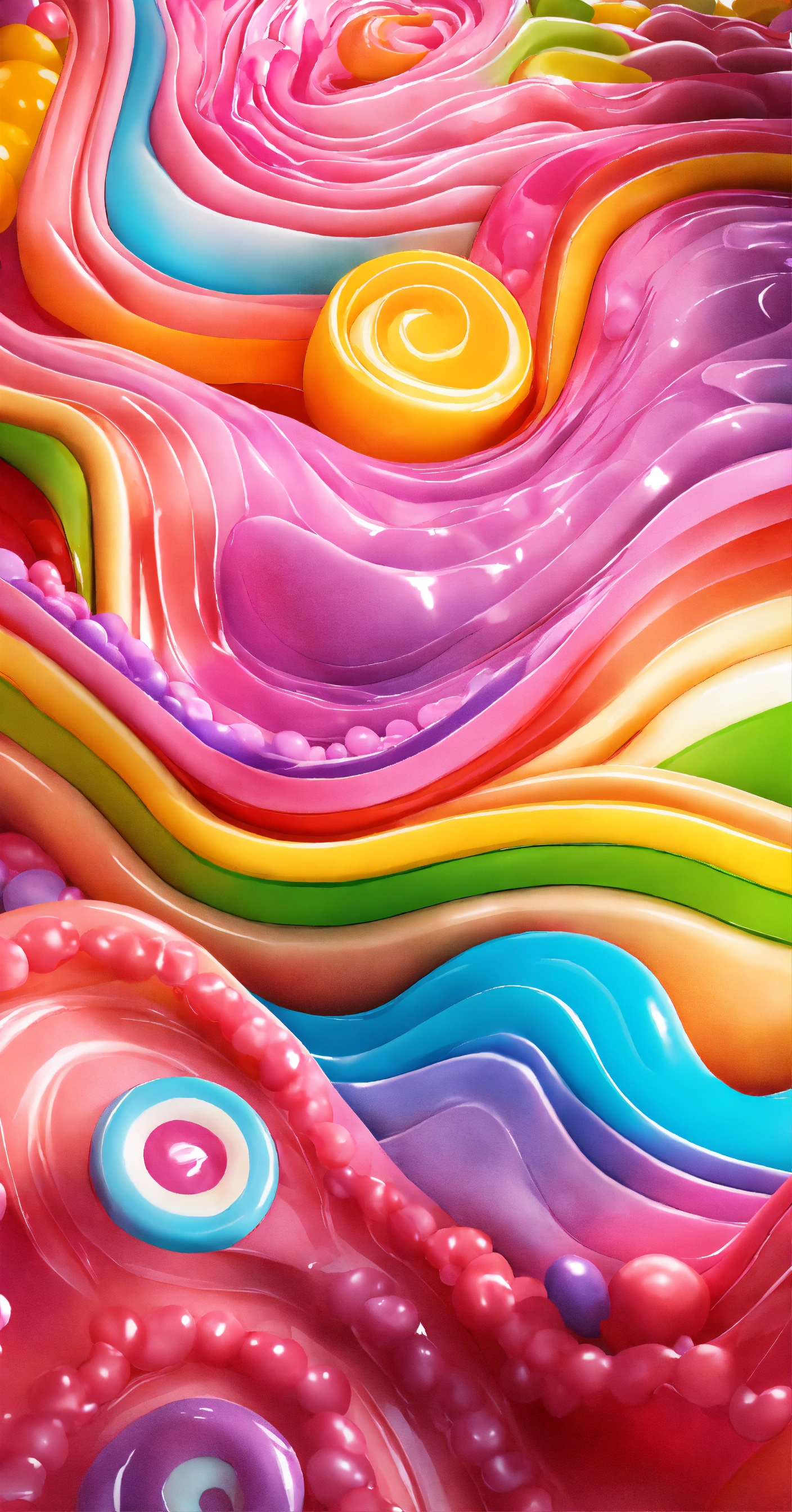Lexica - Beautiful decorative colorful candyland scenery background