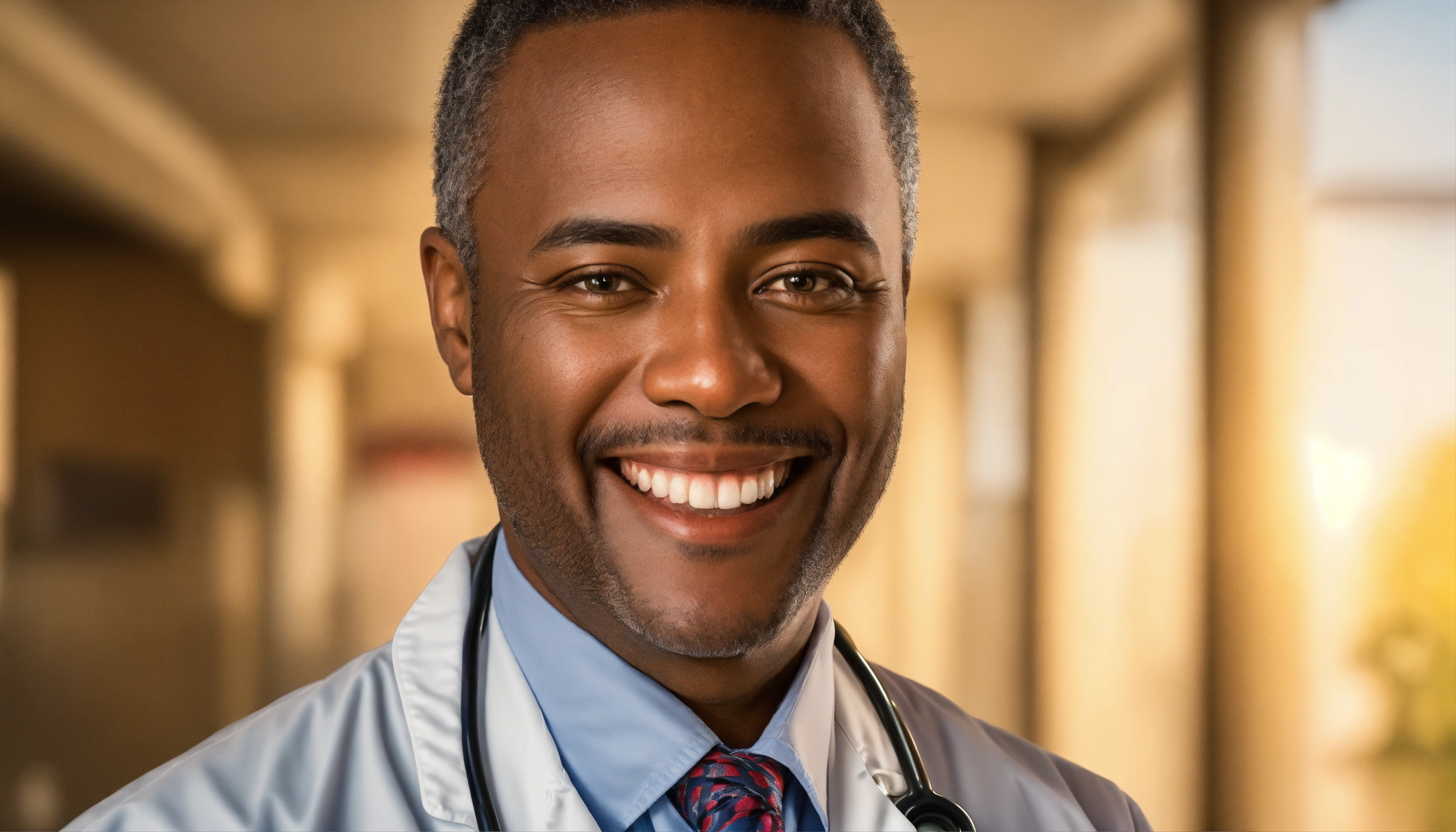 Lexica - A photo portrait of an happy charity doctor, front view ...