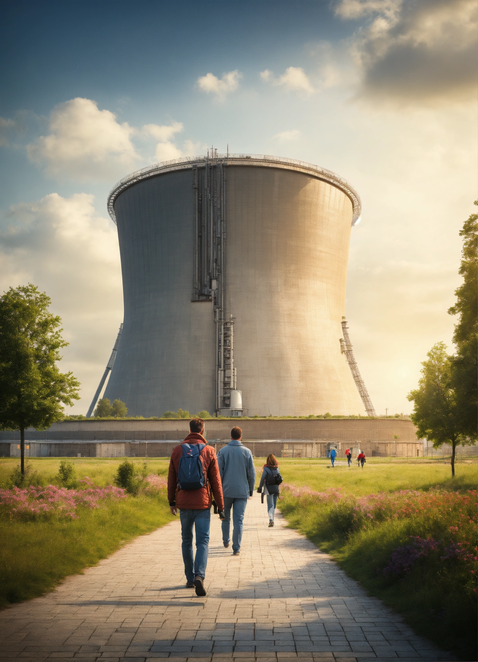 Lexica - Modern nuclear reactor in beautiful urban landscape with ...