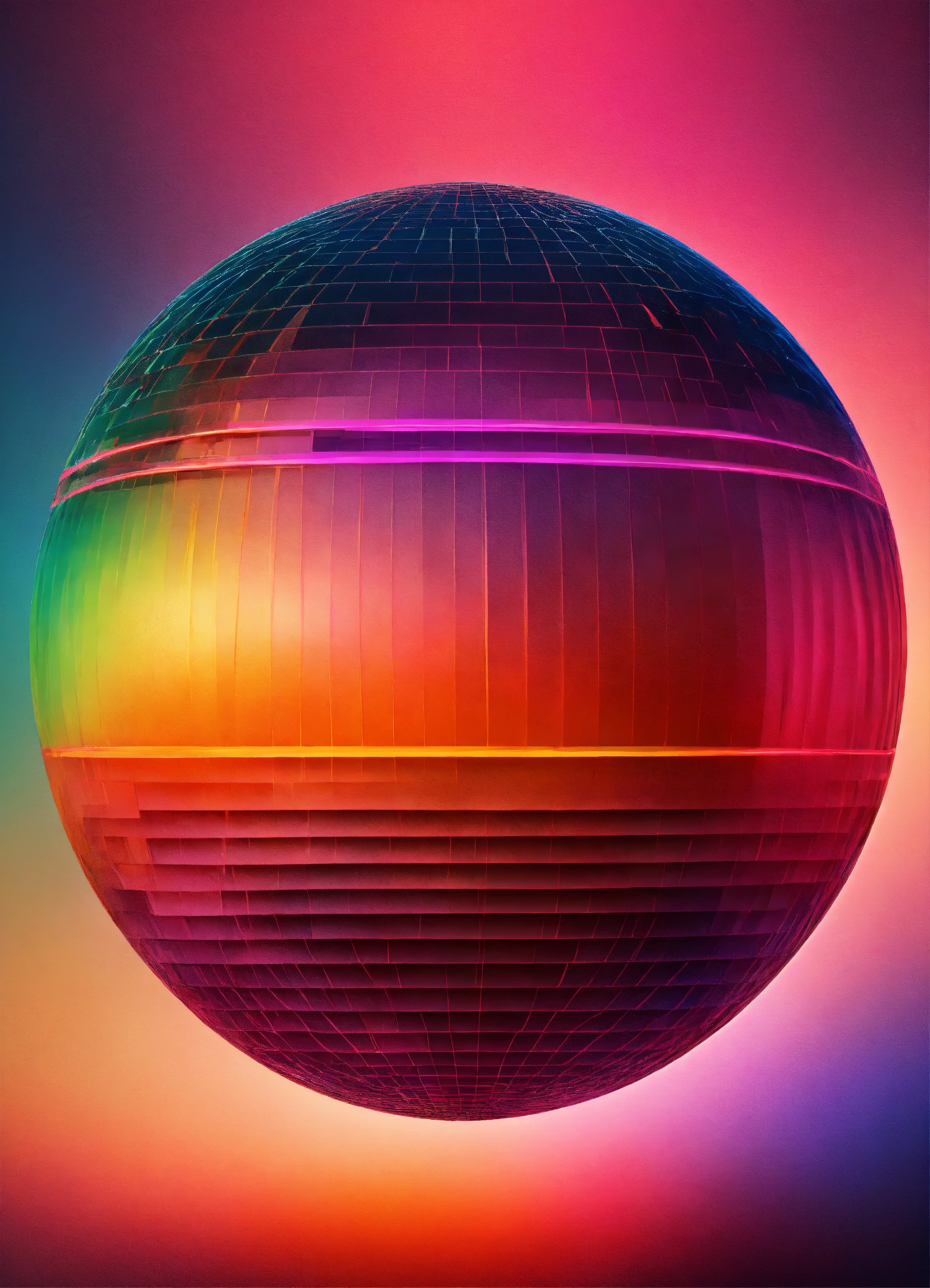 Lexica - Colorful sphere with lines and gradients inside