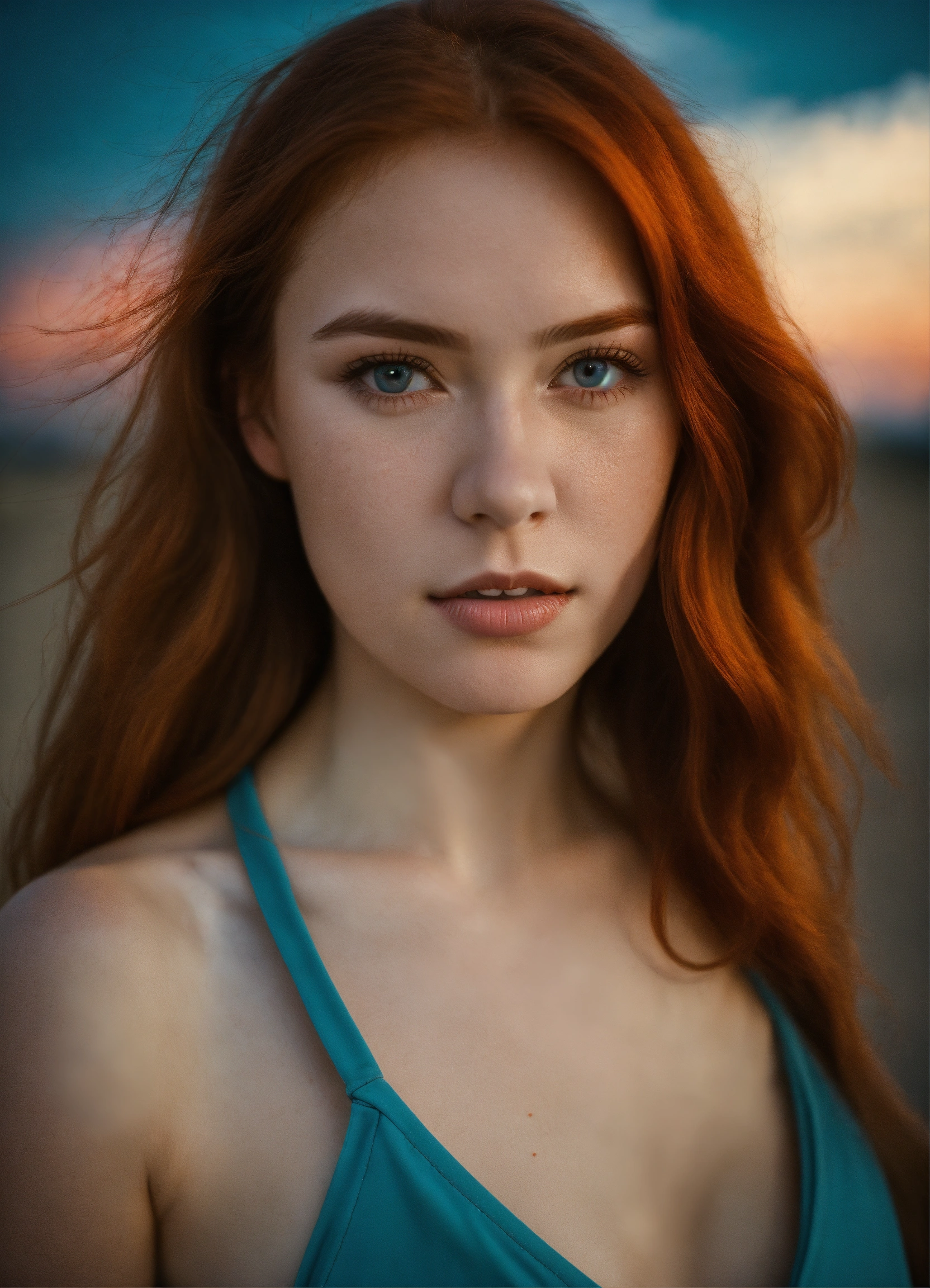 Lexica A Real Photo Of A 21 Year Redhead Girl With Full Lips And Big Open Eyes She Wears A