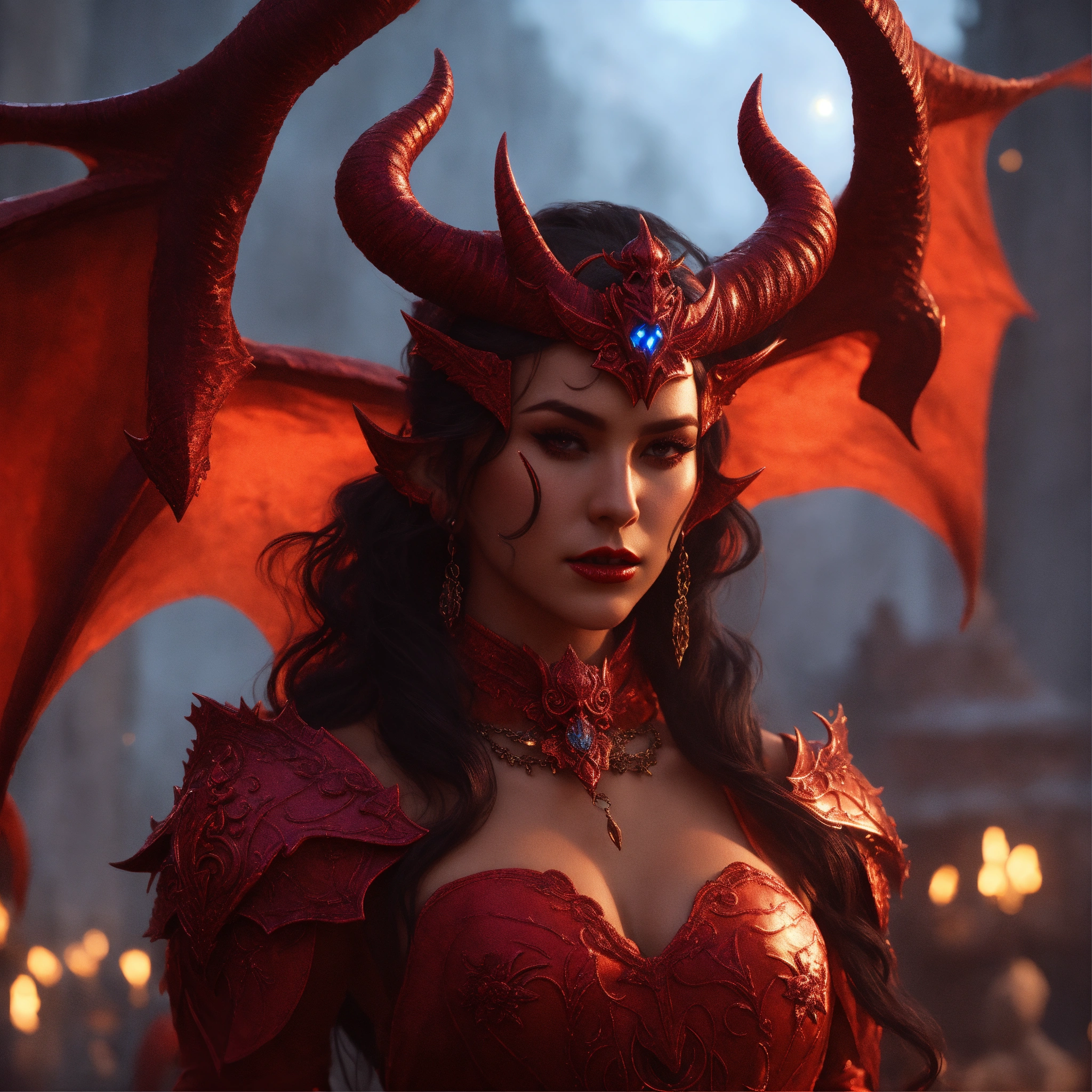 Lexica - D&D, fantasy, cinematic. Feminine devil