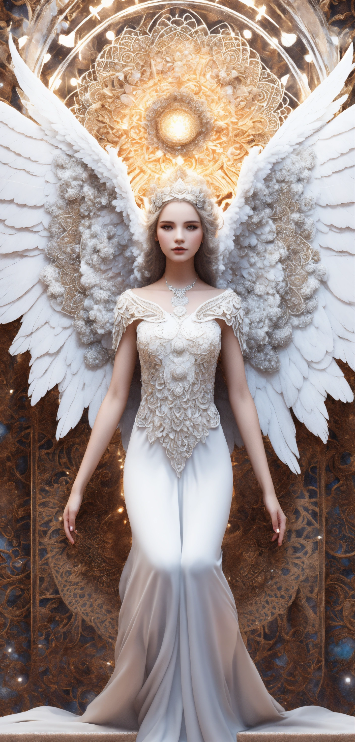 Lexica - Angel woman with white angel wings, large and detailed 3D ...