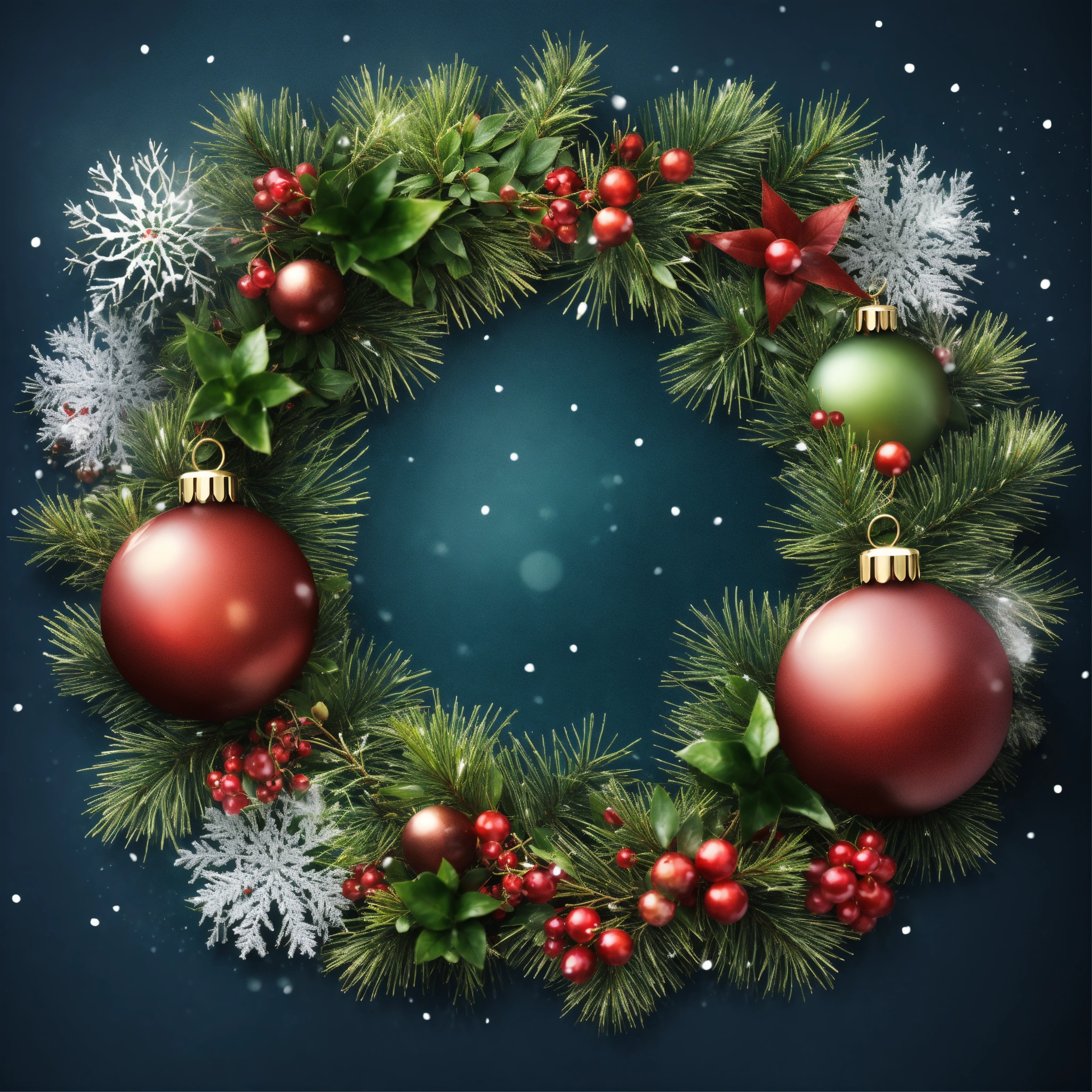 Lexica - Create a beautiful winter round png border