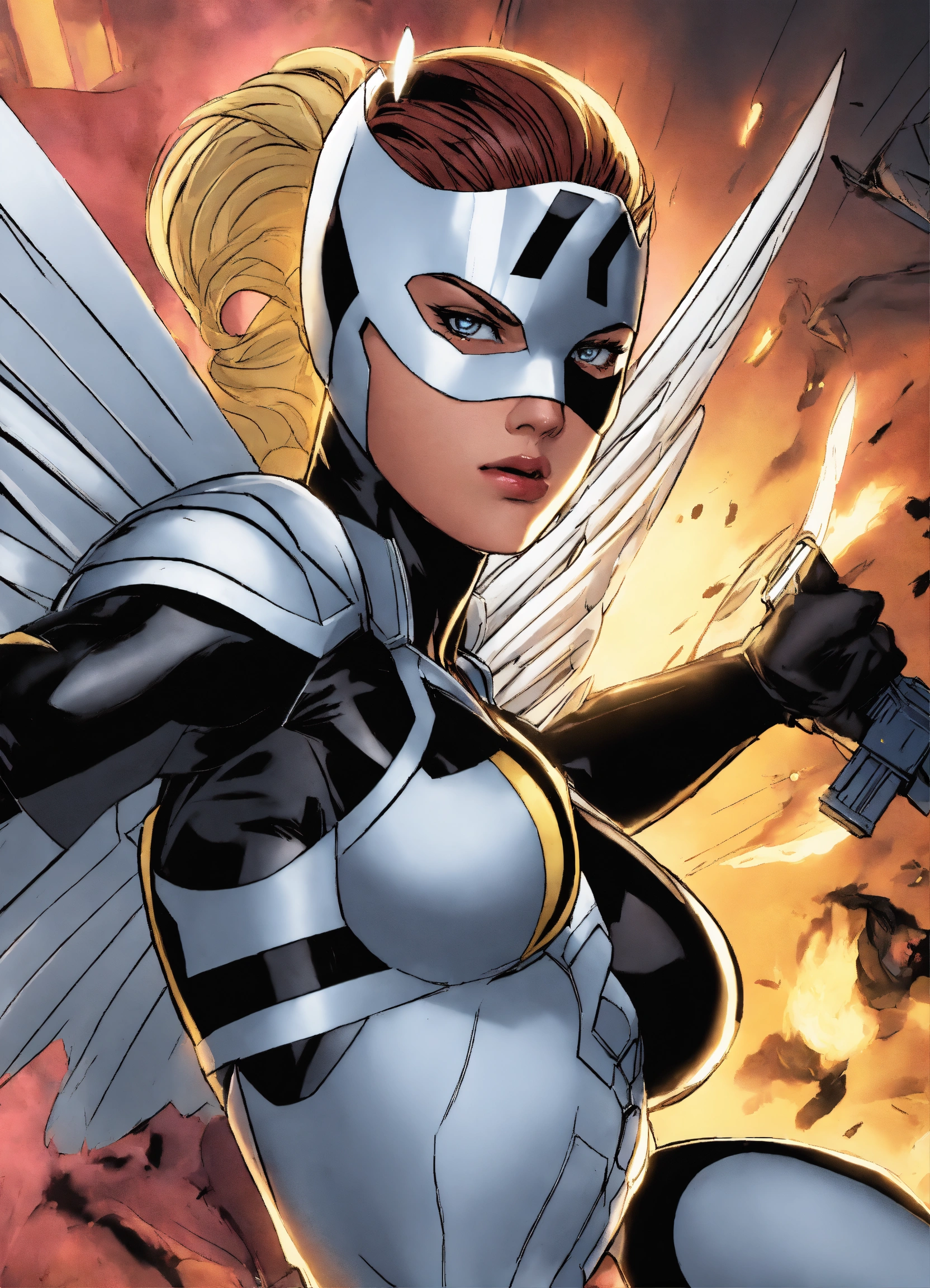 Lexica - Marvel angel dust xforce animated in action without words or logos