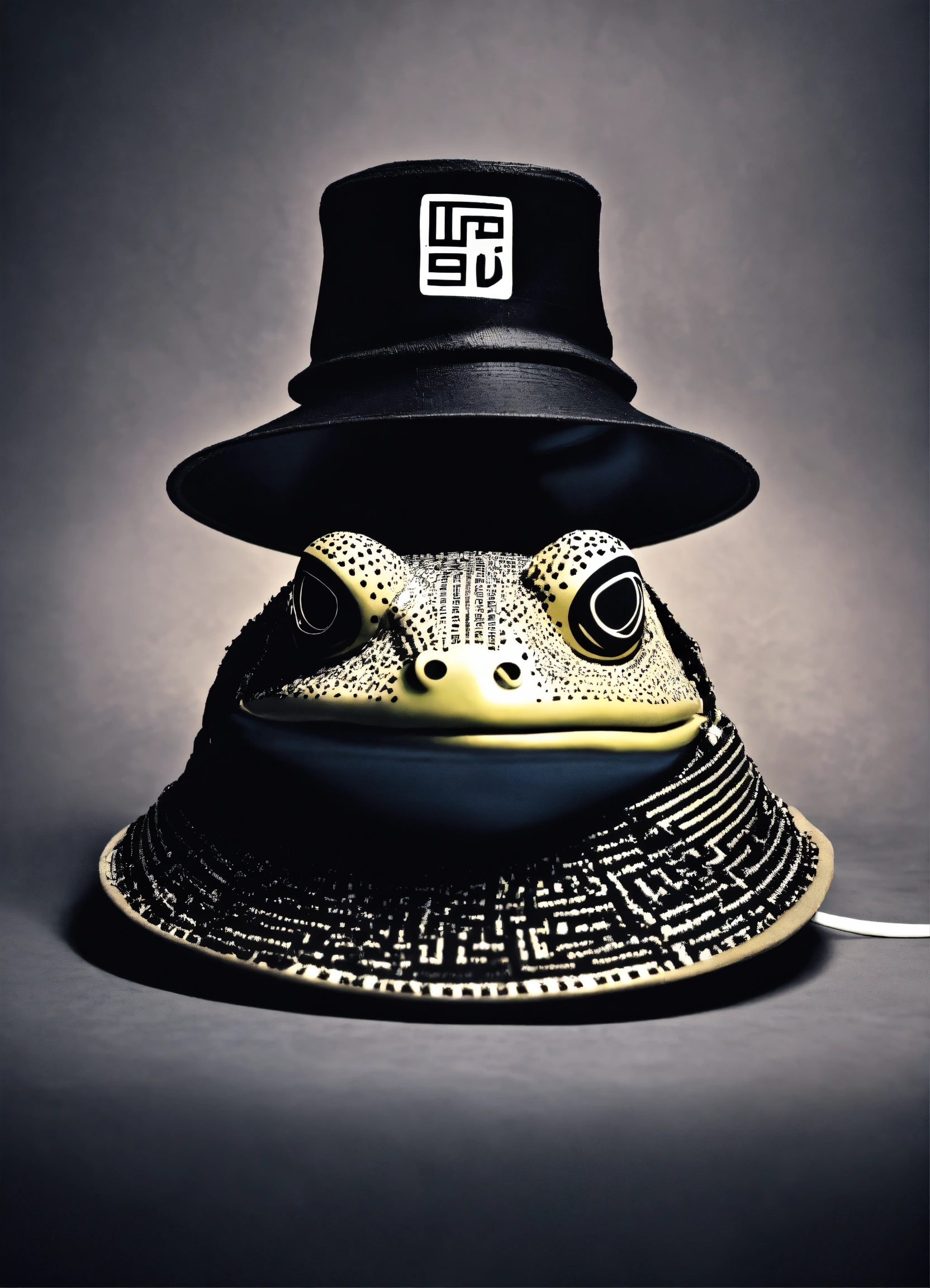 Lexica - A toad made out of a 3d black and white optical illusion, ying ...