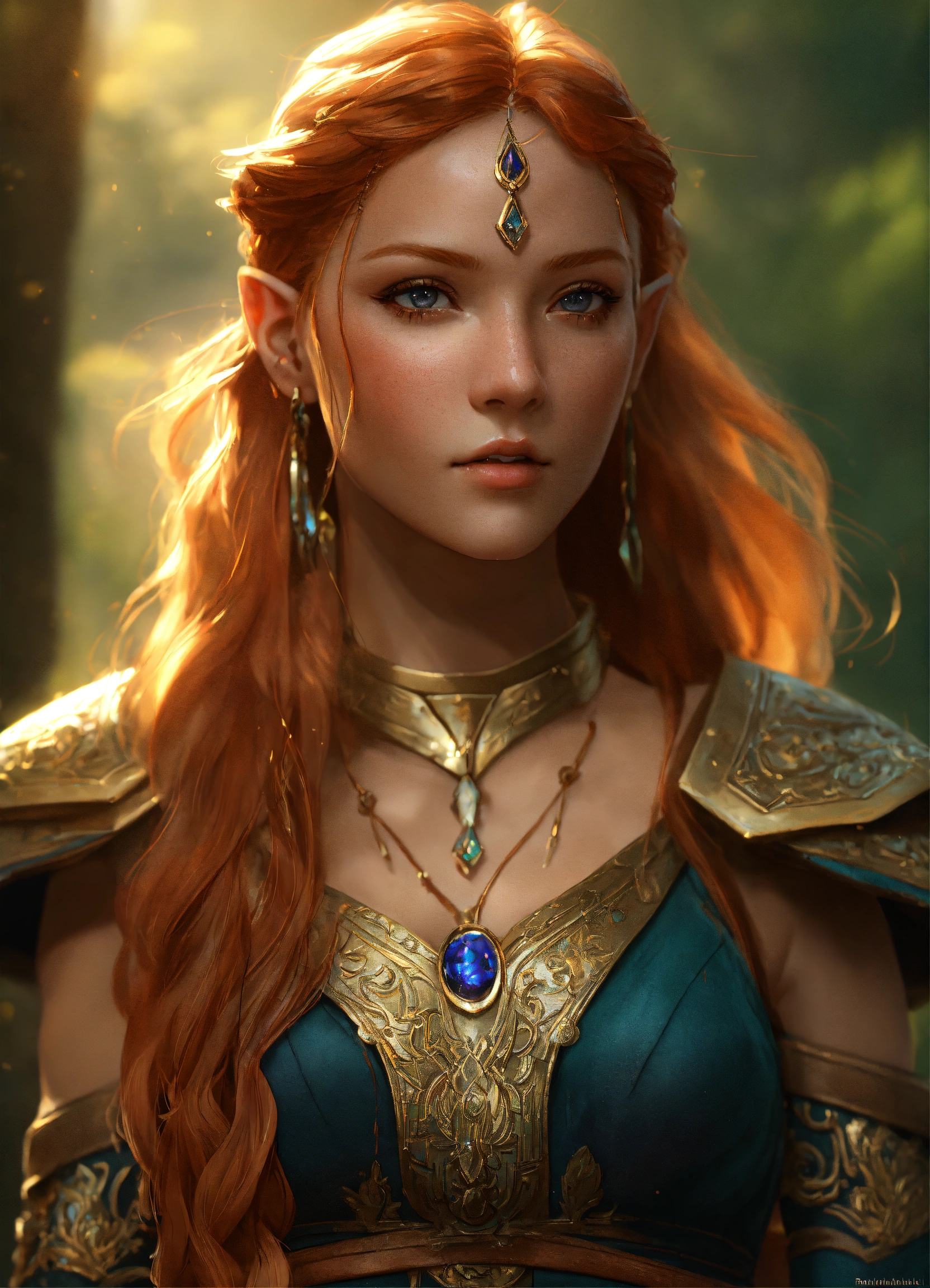 Lexica - Elf tribal girl, reddish blonde hair, shapely, full body ...