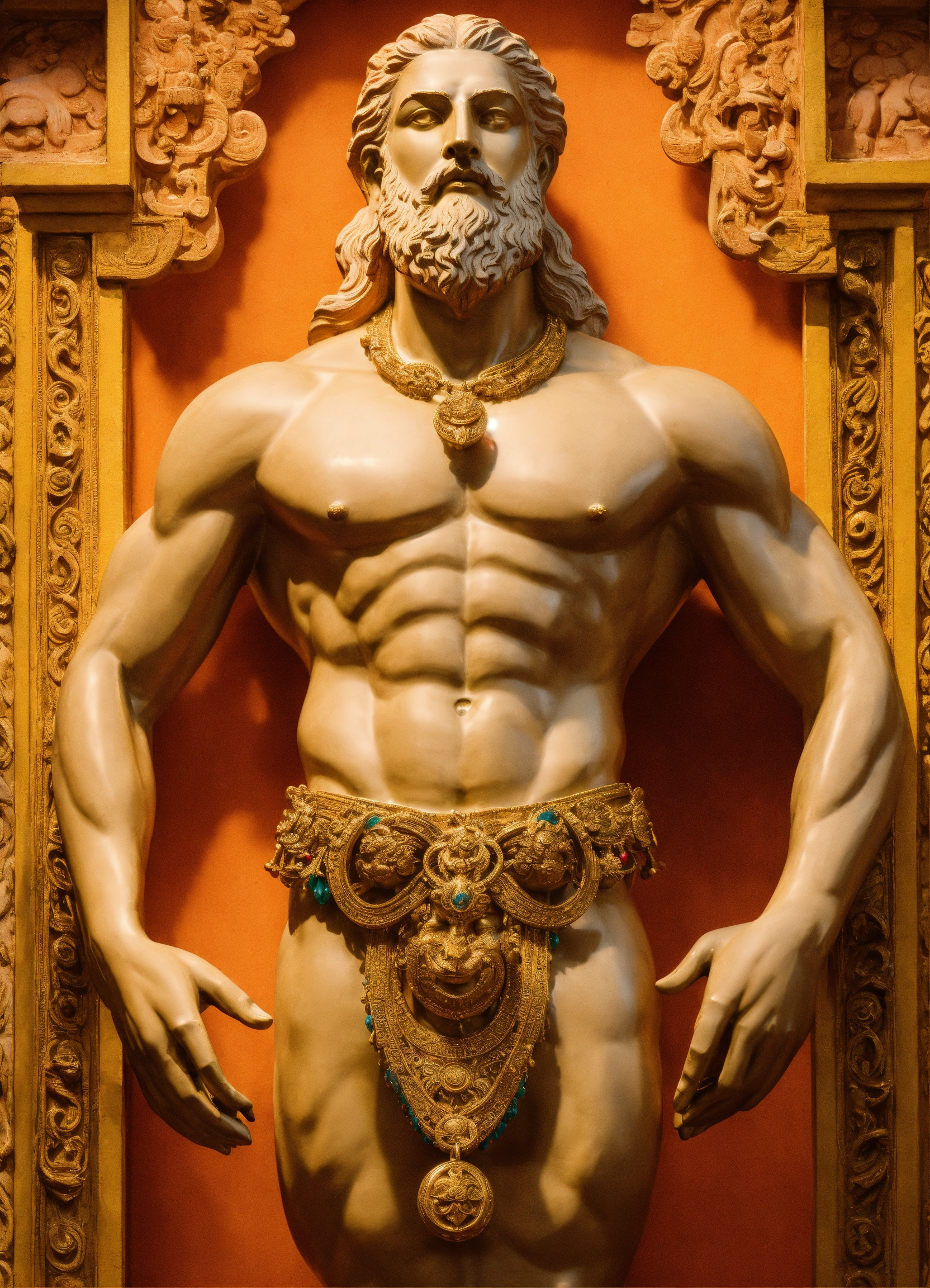 Lexica - "Craft a statue of Prometheus chained, embodying a vibrant and ...