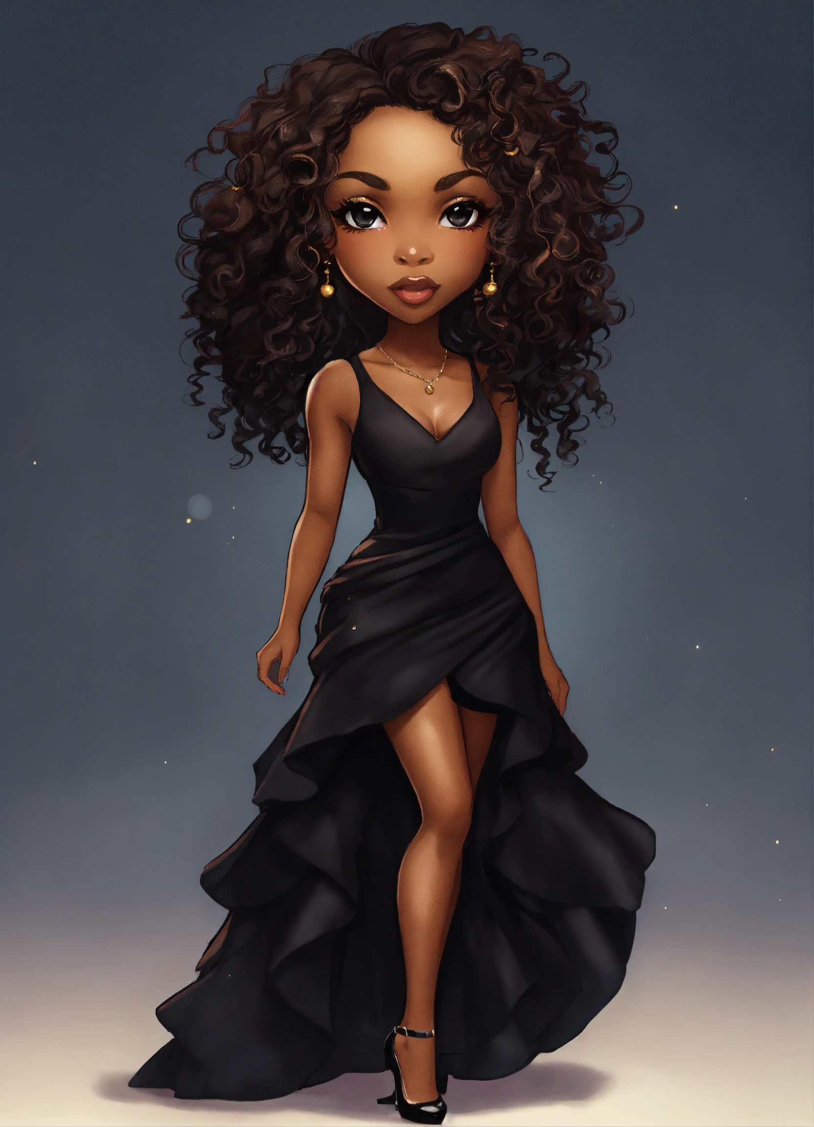 Lexica - Digital Illustration of a sophisticated Chibi African American ...