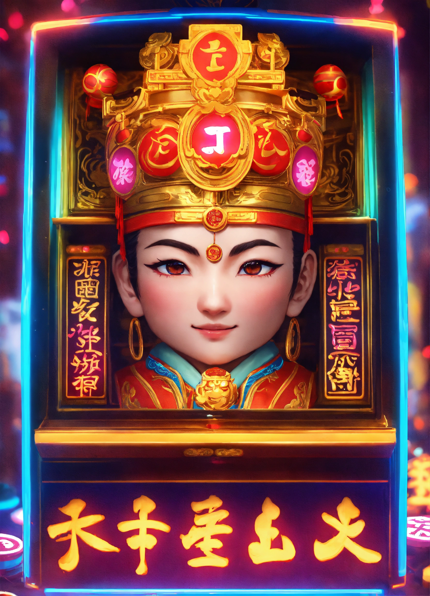 Lexica - Q version Character cutie God of fortune chinese，slot machine ...