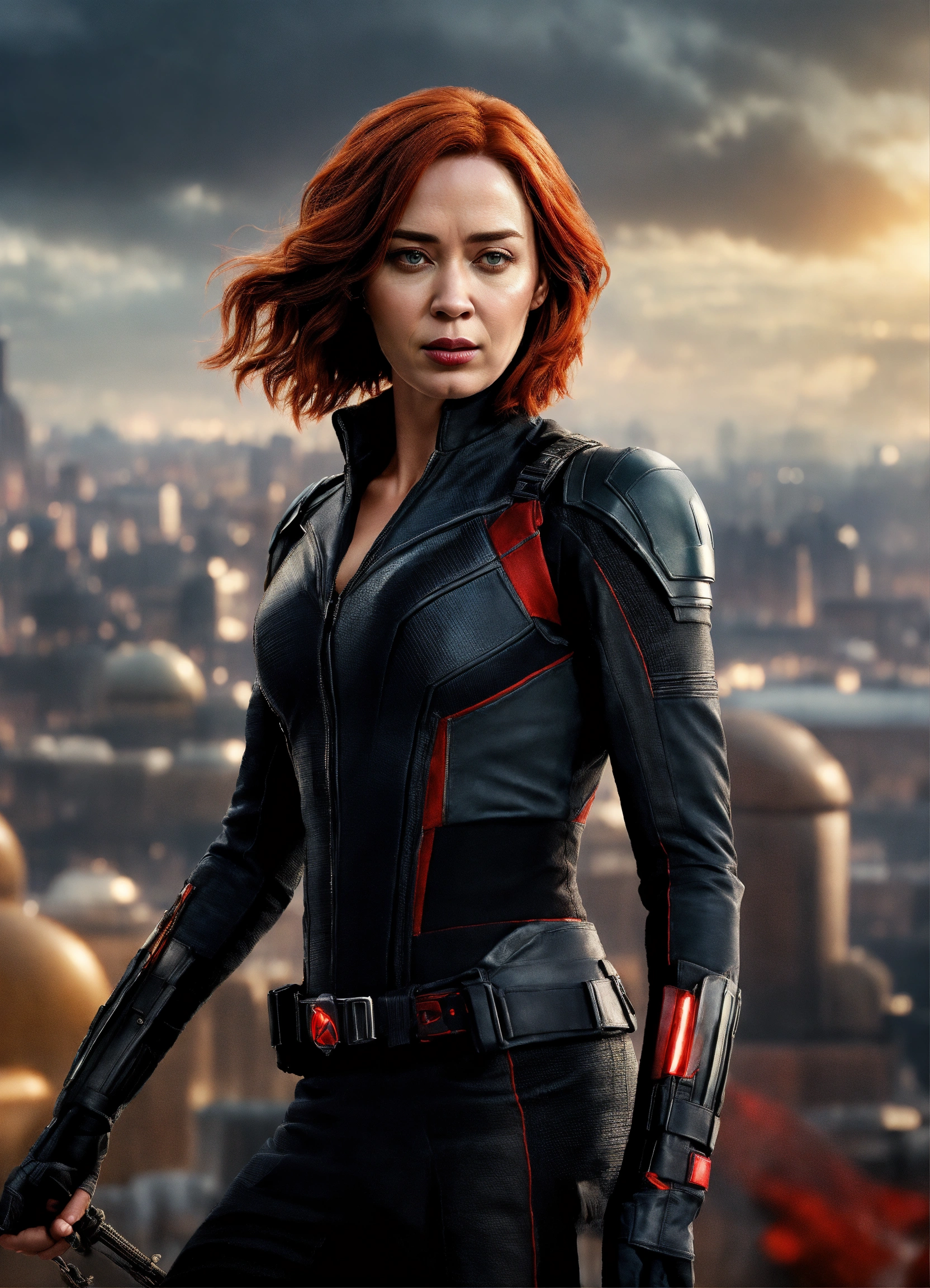 Lexica - Emily Blunt is Natasha Romanoff, redhead, dressed like Black ...