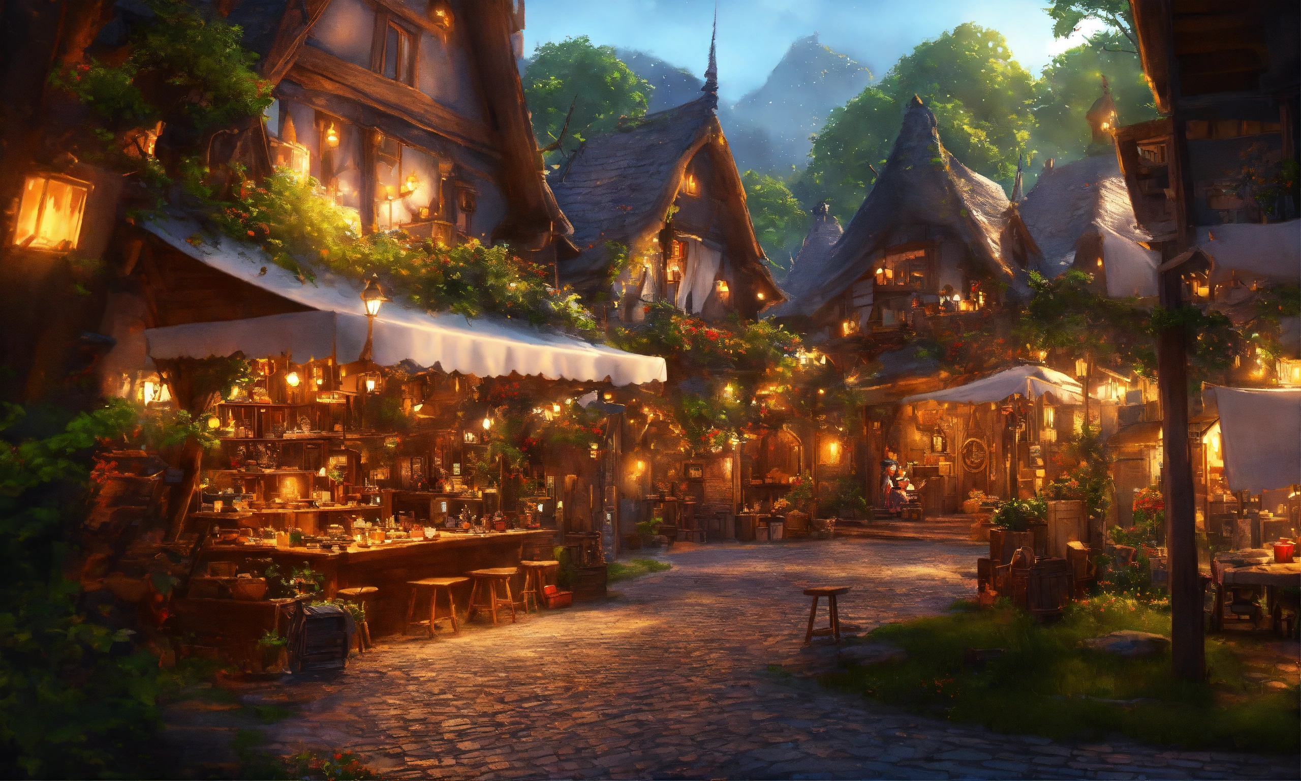Lexica - Epic shot of ultra detailed and cozy elves city with some ...