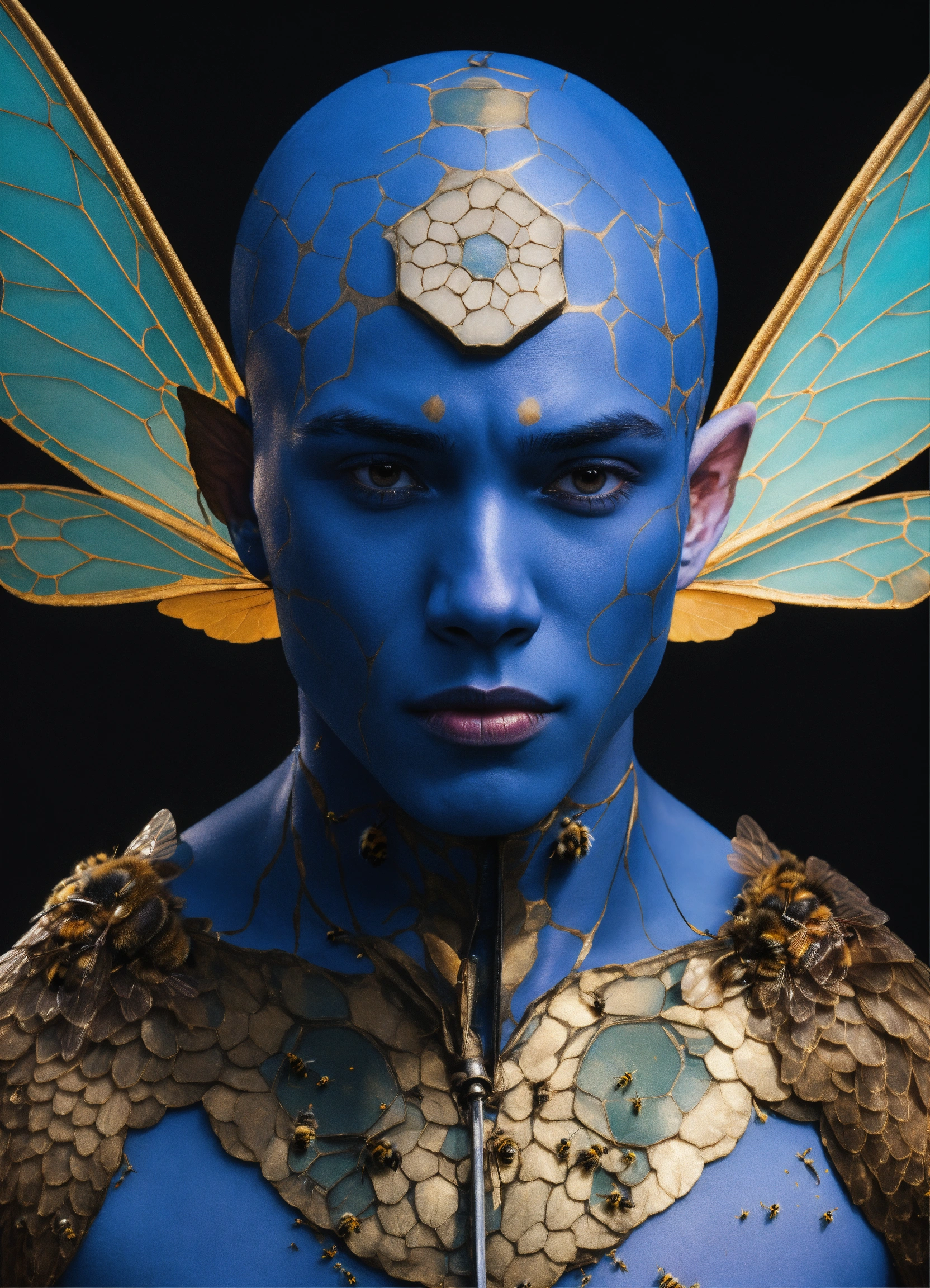 Lexica - A blue skin human male with bee wings