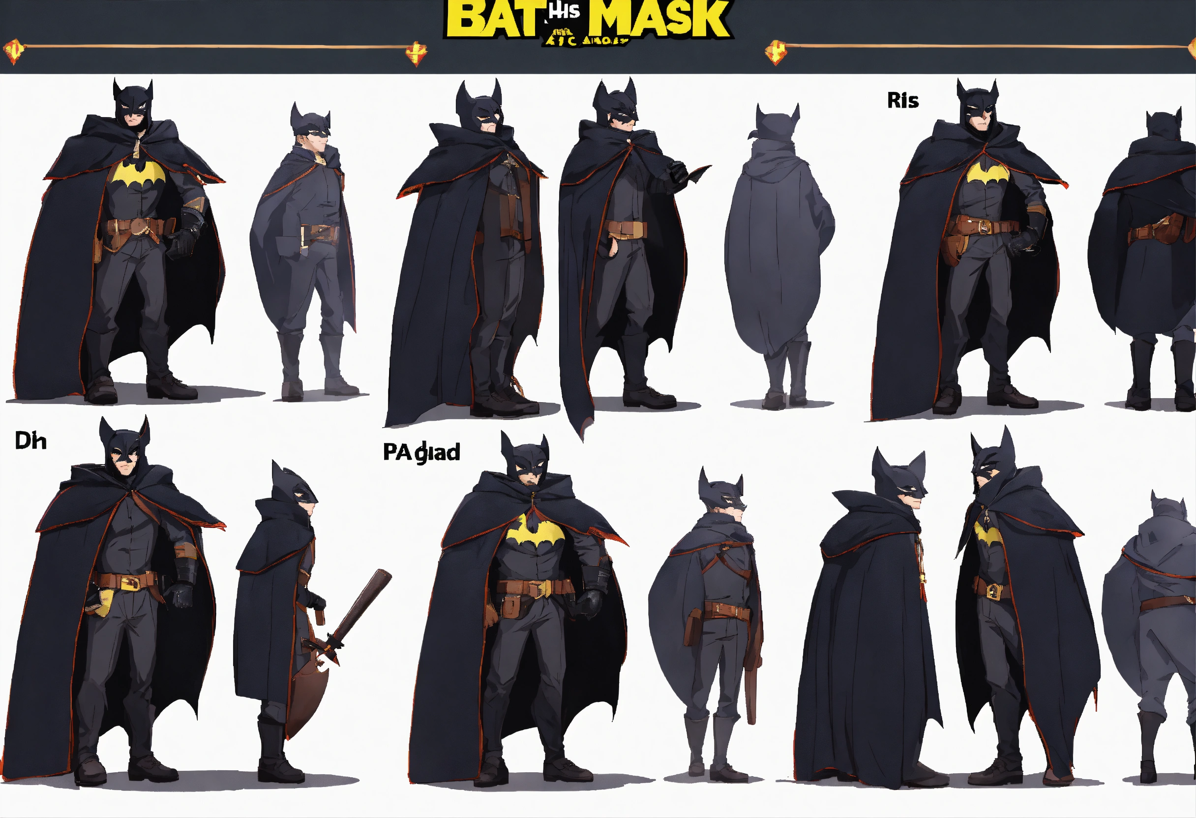 Lexica - His favorite bat mask, donned a black cloak,, style of 2D ...