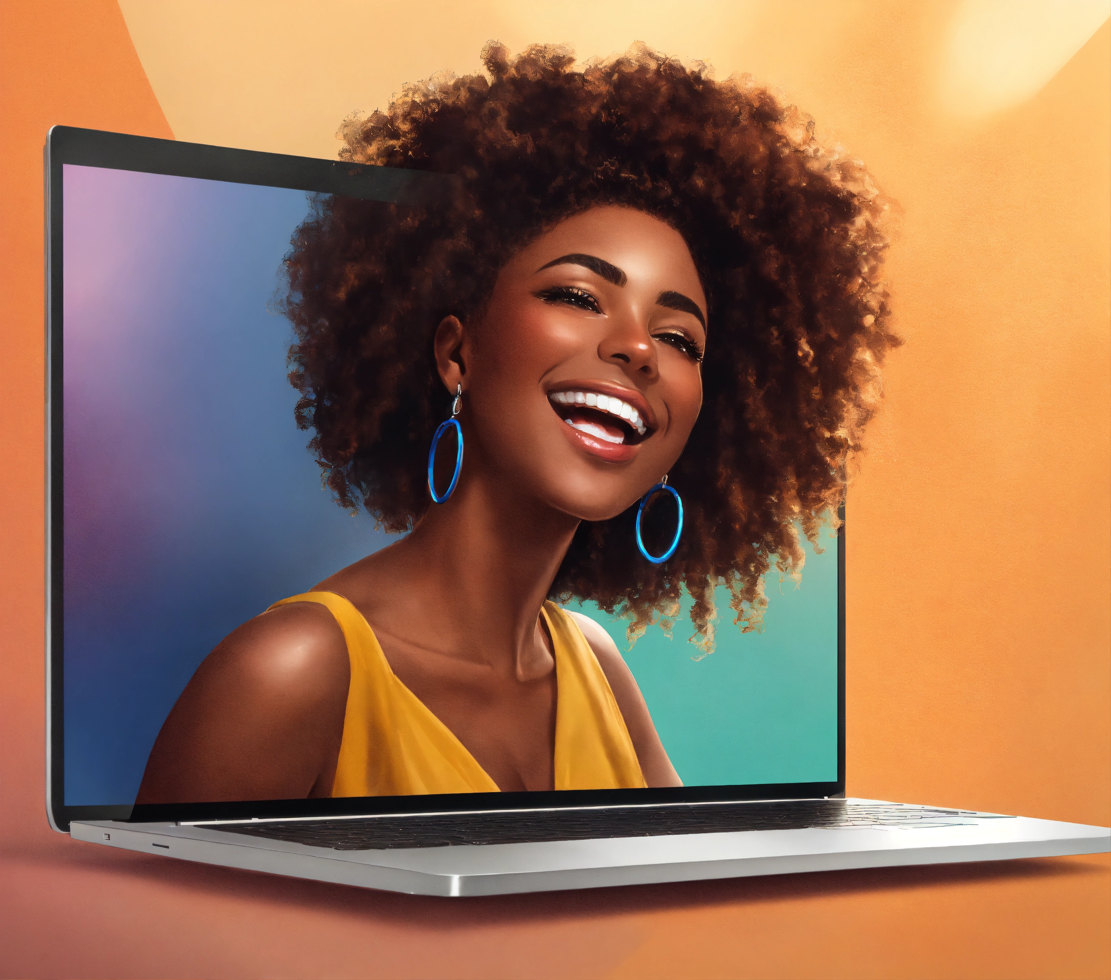 Lexica - Realistic black woman very happy, waving hello. She is coming ...