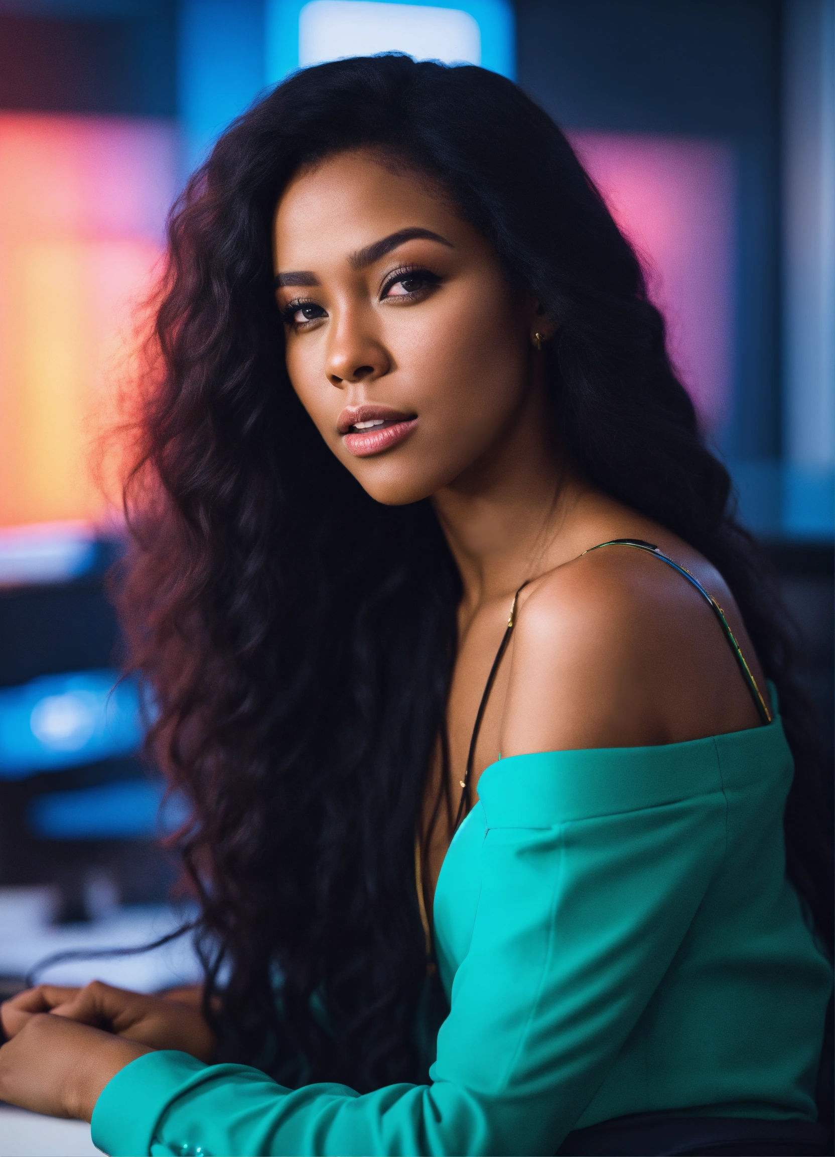 Lexica - Cinematic photography, modern, beautiful black female long