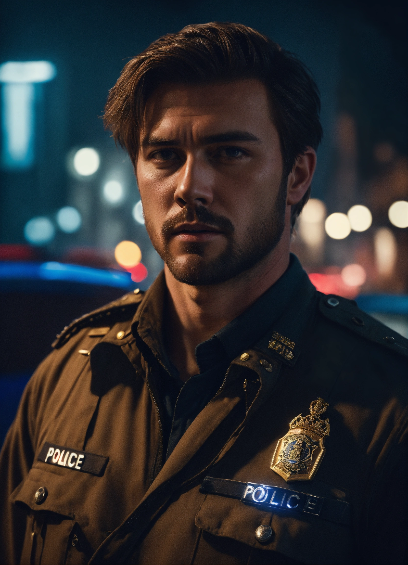 Lexica - Portrait of a handsome sturdy man with brown hair standing ...