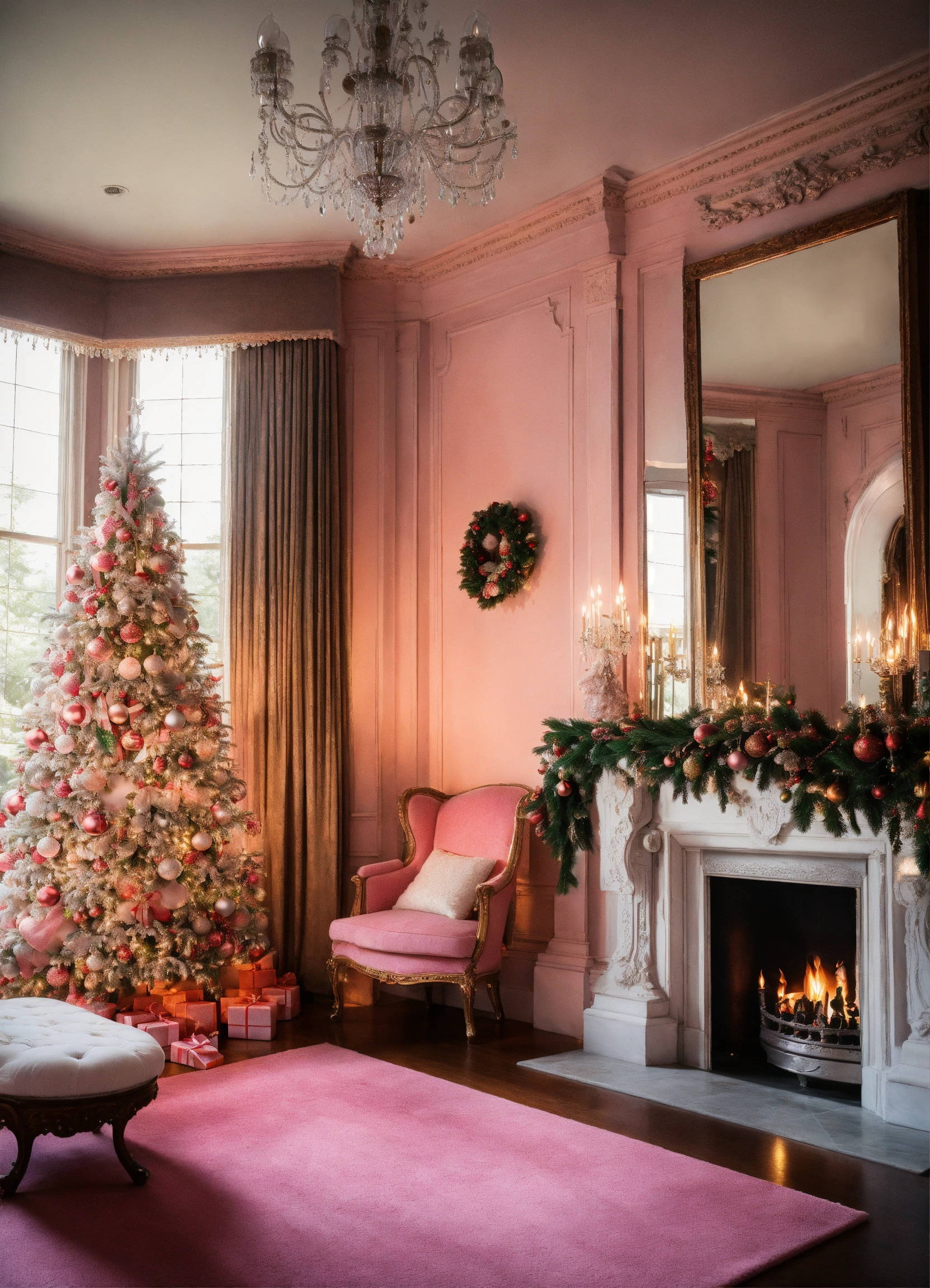 Lexica - Luxury house and gardens adorned with all garlands, a grand ...