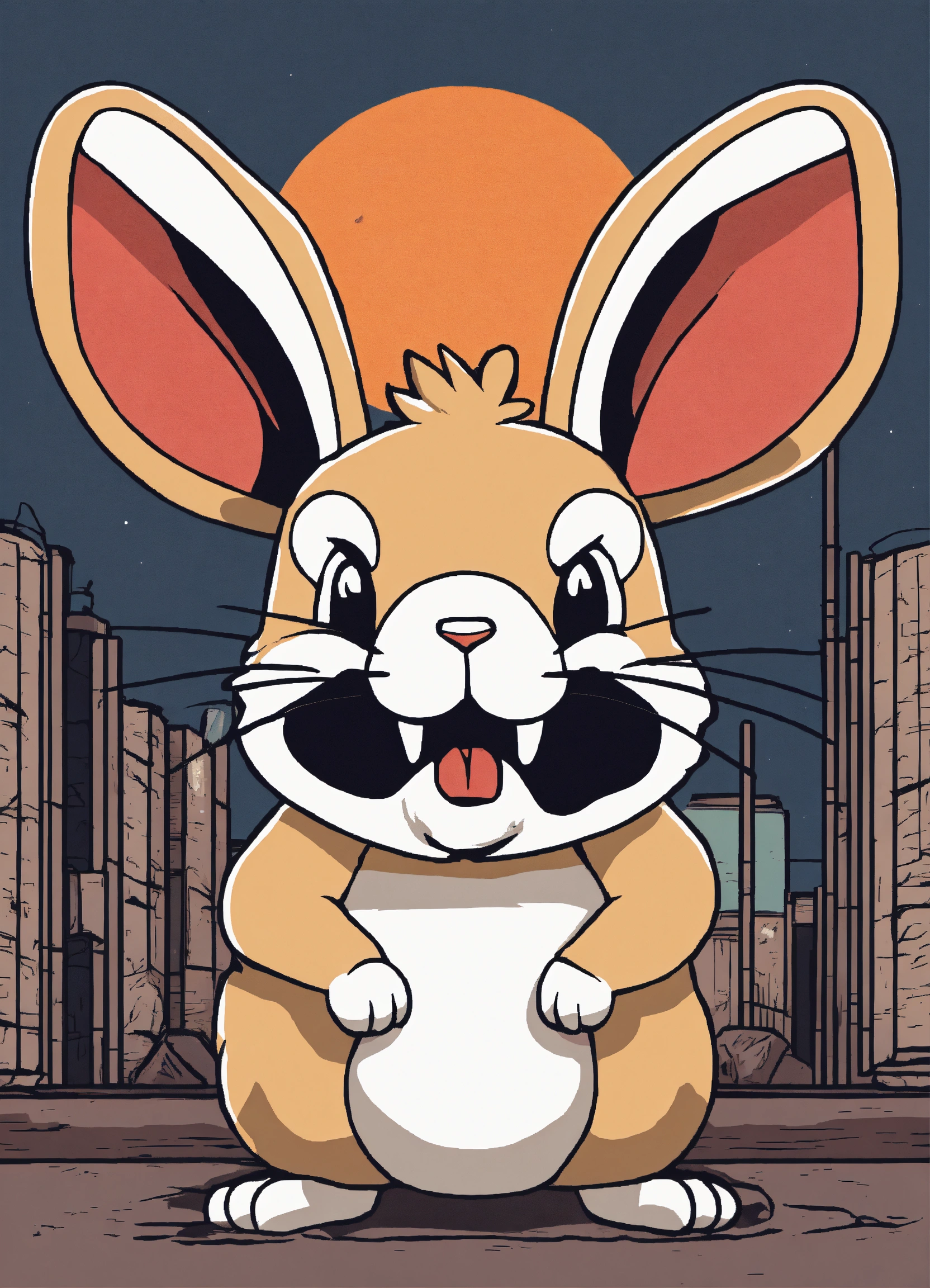 Lexica - A funny comic about an angry rabbit in a simple line style