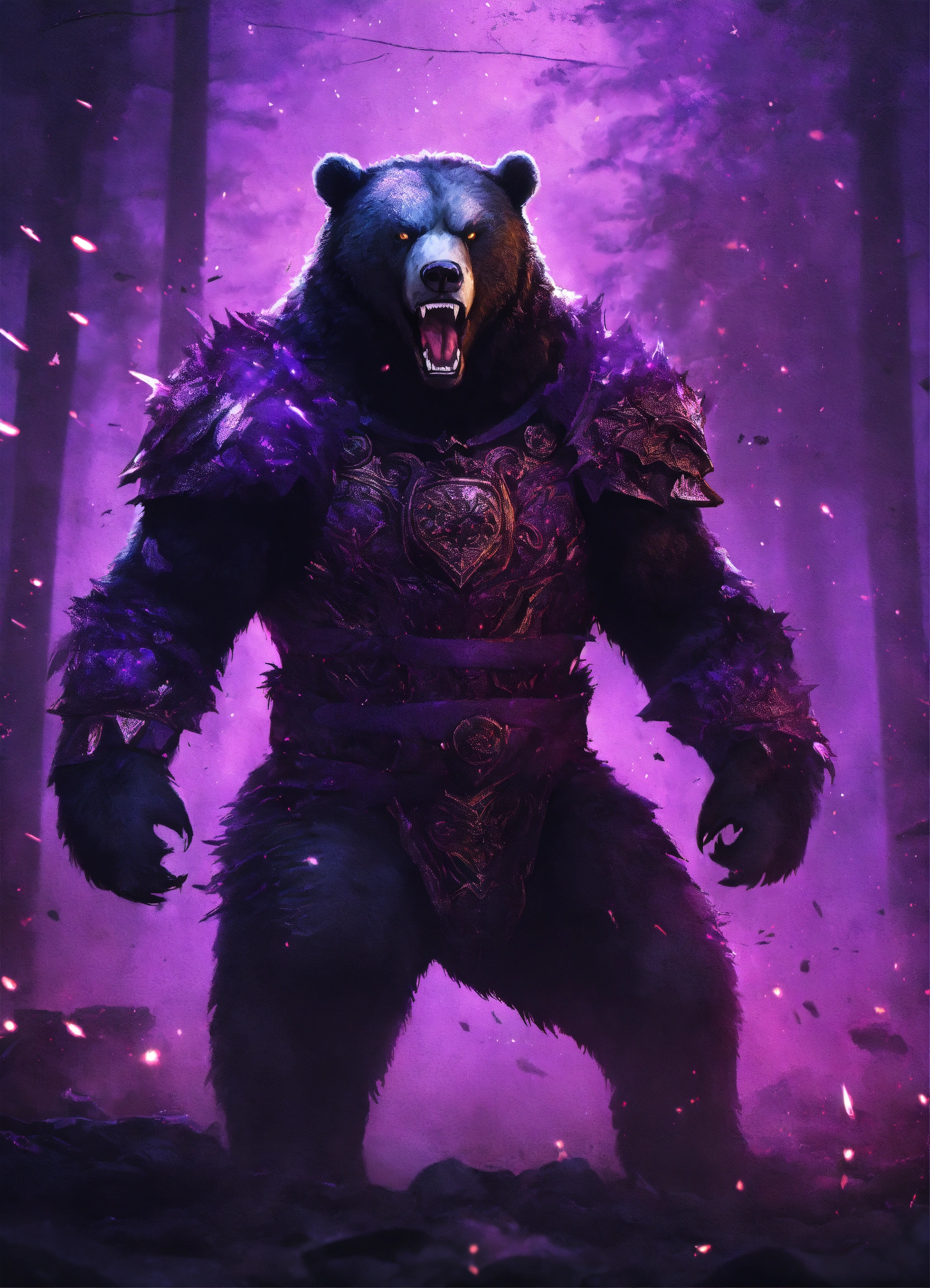 Lexica - Angry, savage, madness, rage bear, ancient, digital art, black ...