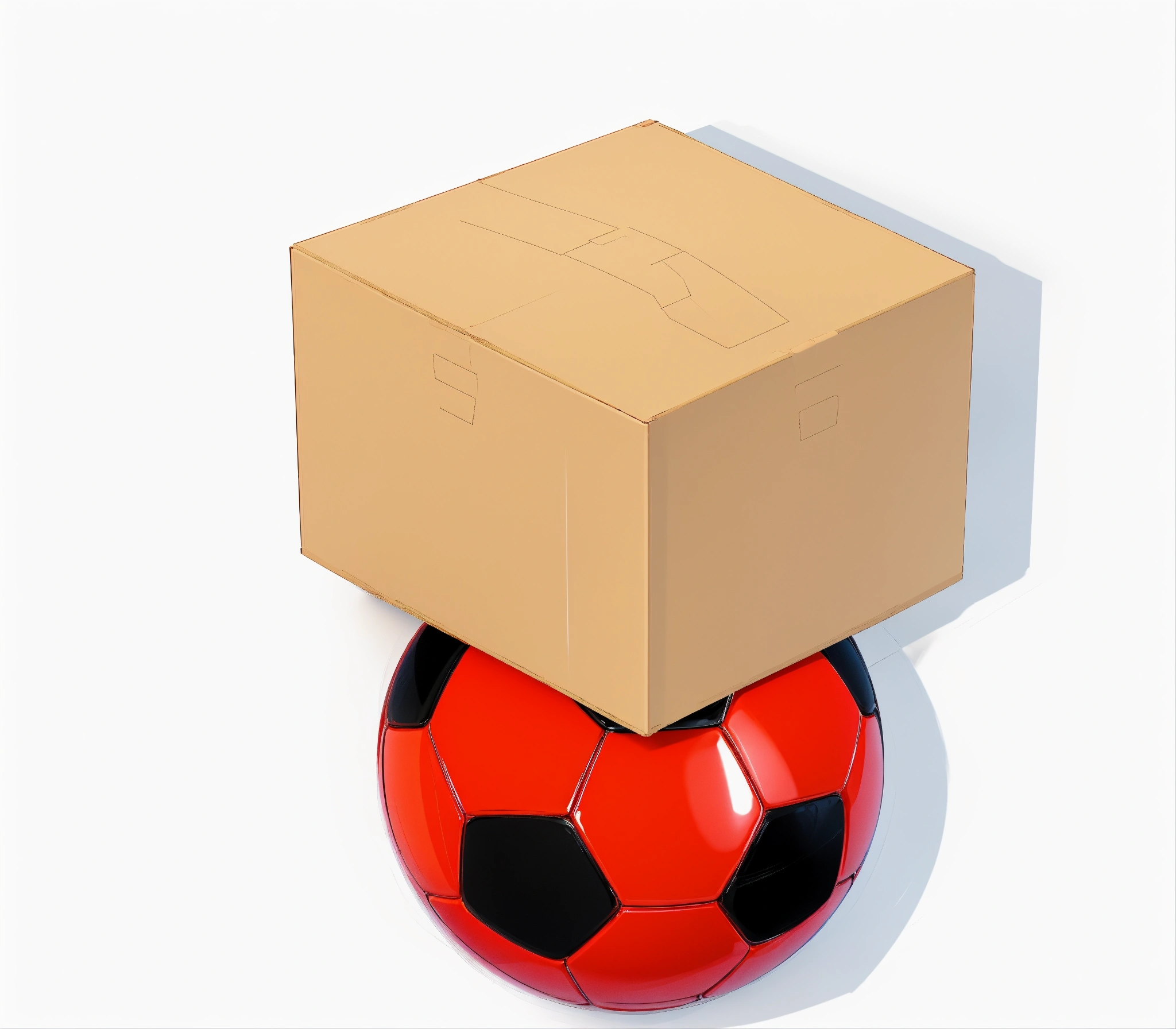 Lexica - A ball under the box big box , full body image of a cute ...