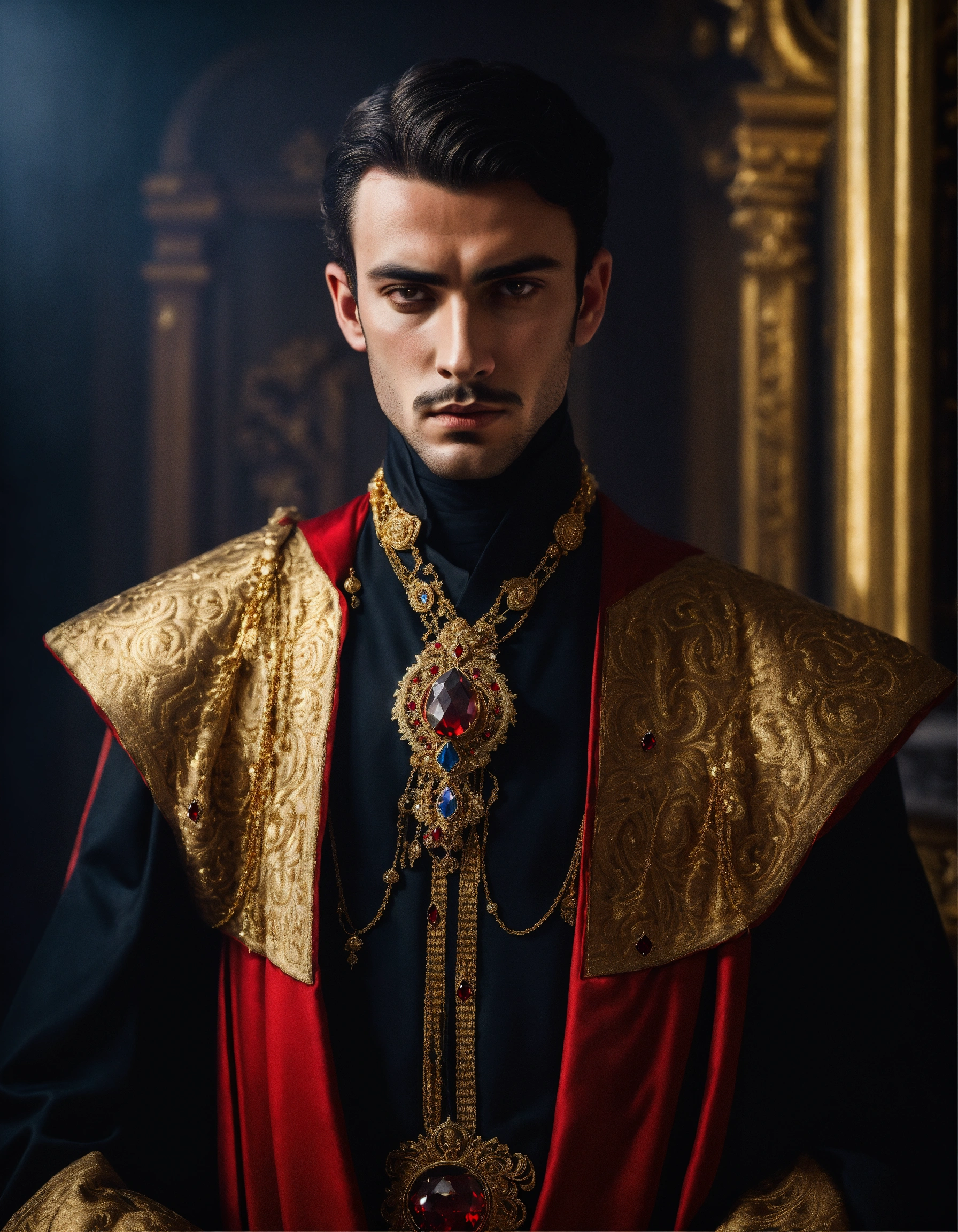 Lexica - Dark, mysterious and dramatic headshot of a young handsome ...