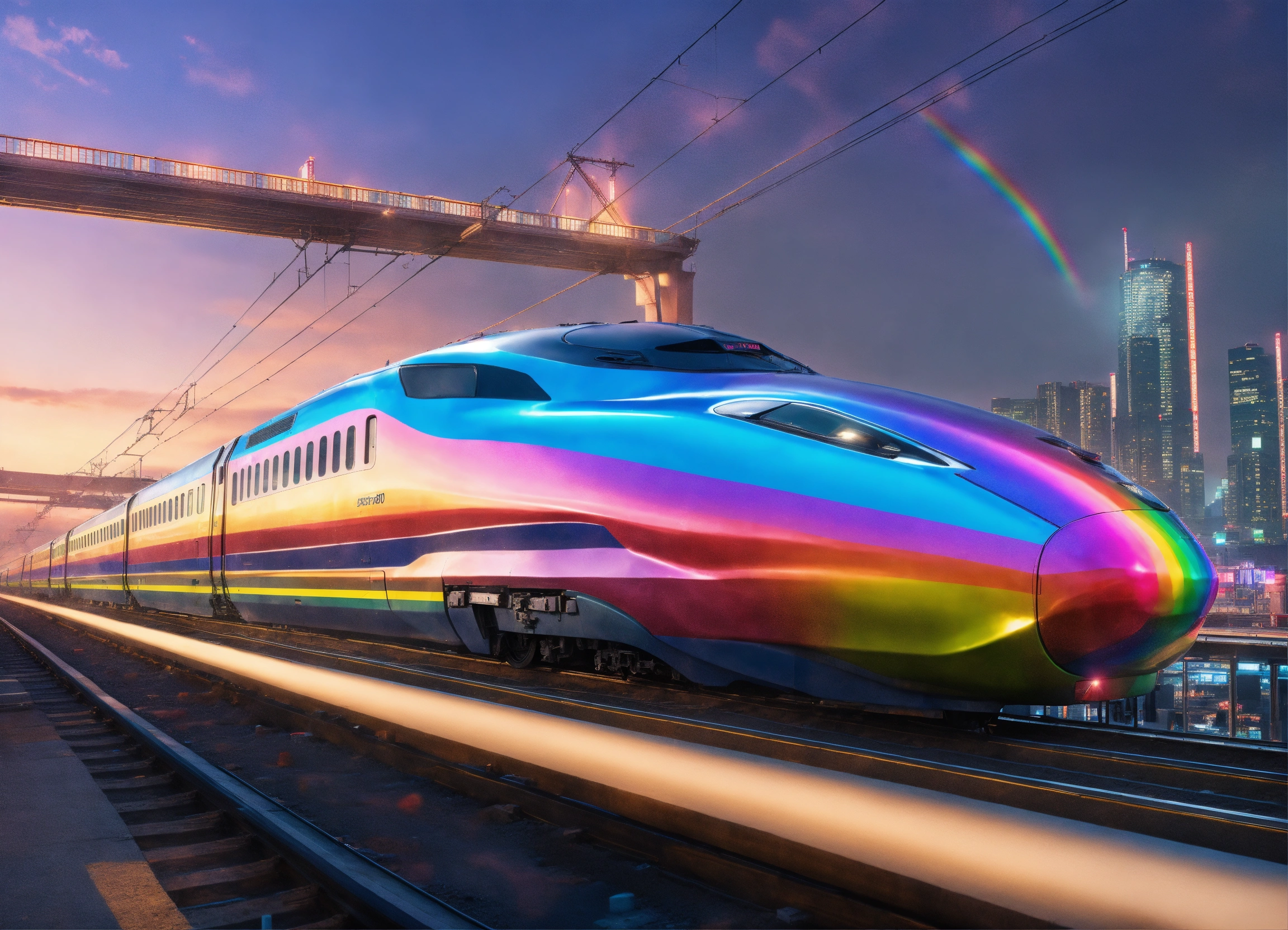 Lexica - Future bullet train ,rainbow body,8k , masterpiece