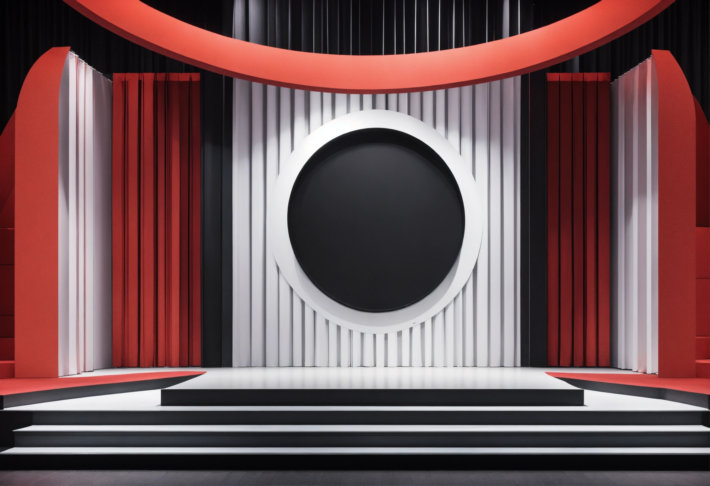 Lexica - Black red white minimalist attractive stage design for haishow