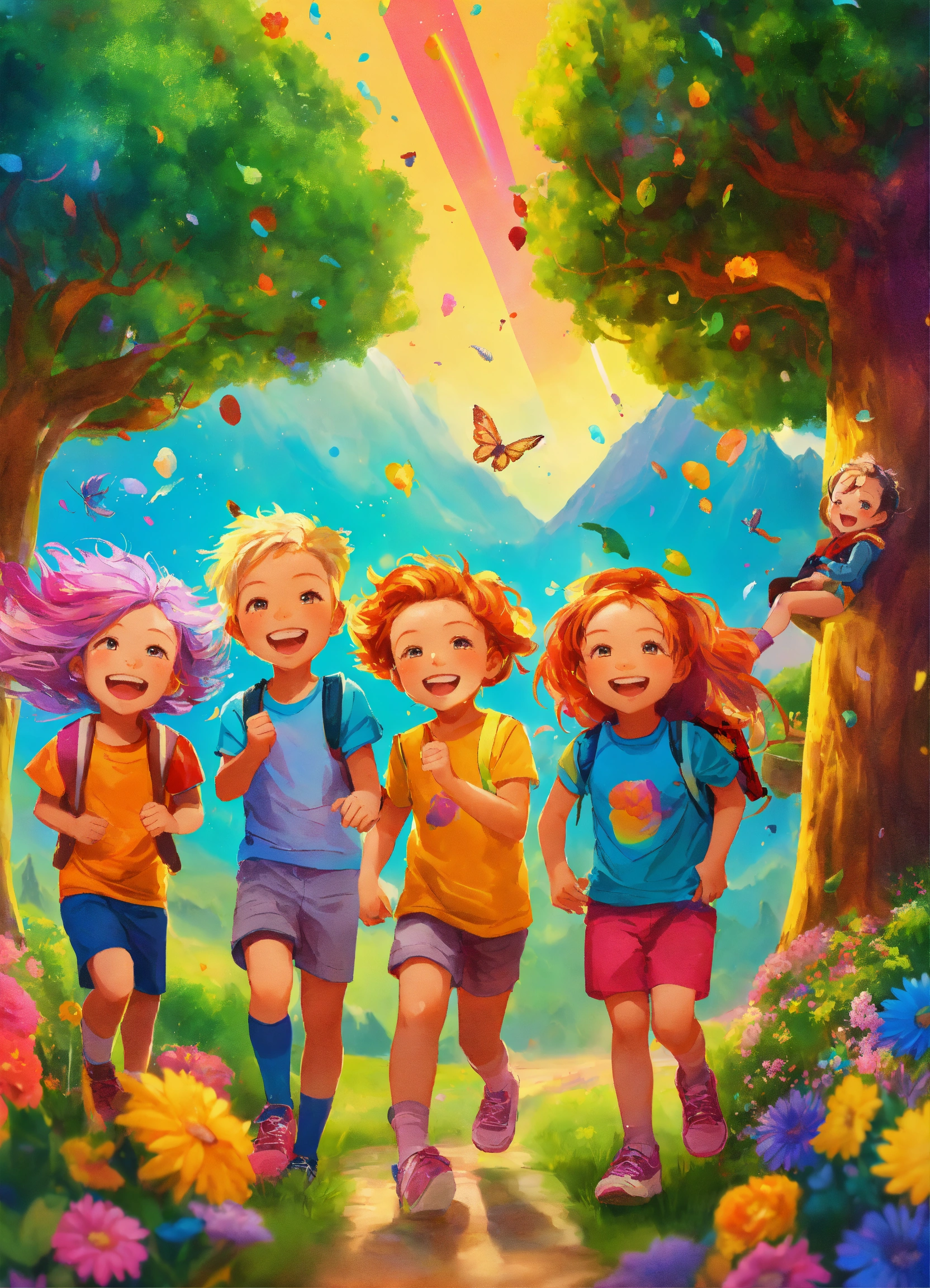 Lexica - Children's image of 5 cute 9 year old children, without ...