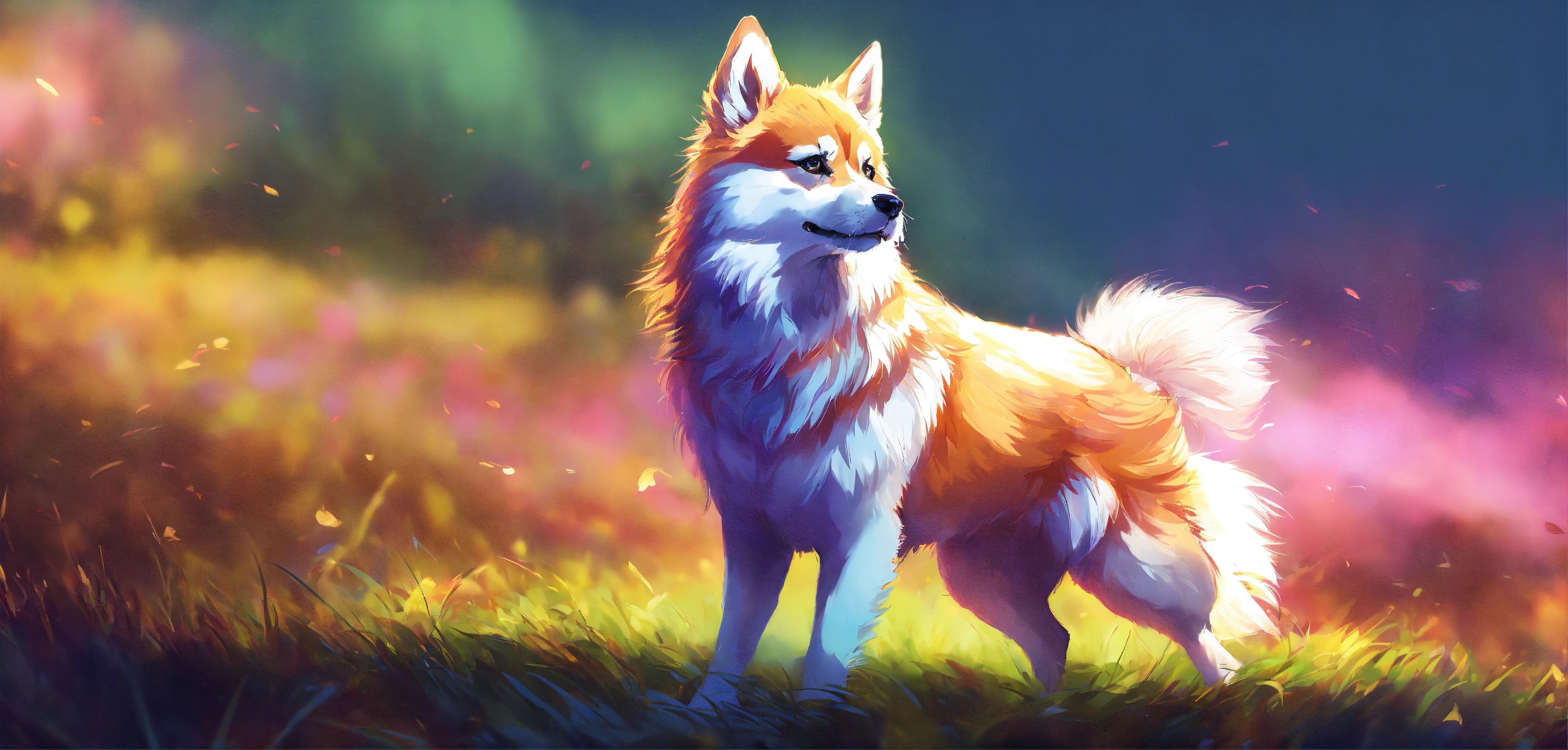 Lexica - An energetic Pomsky struts around with a bushy tail curled ...