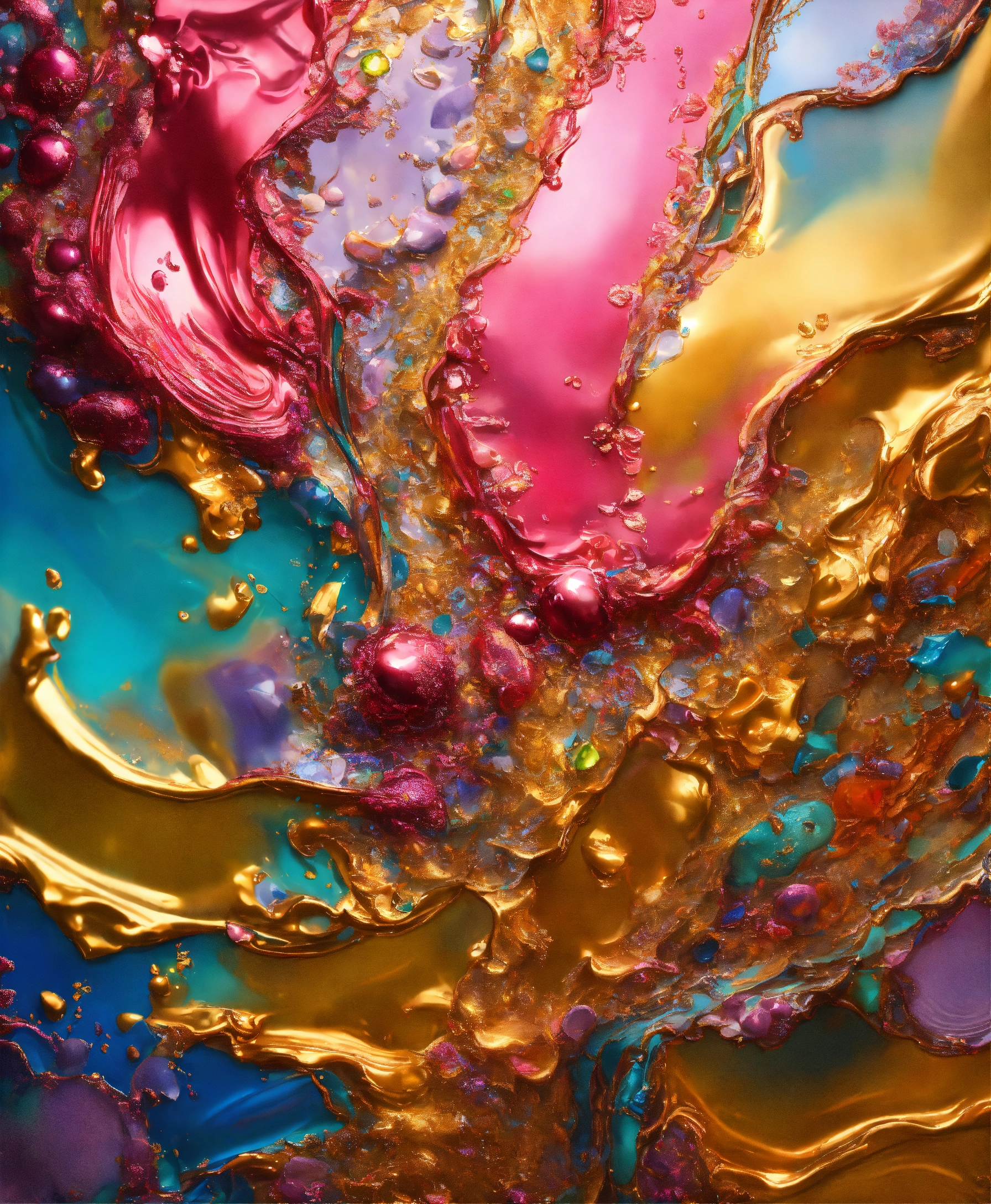 Lexica - Colorful abstract painting oil and water complex complicated ...