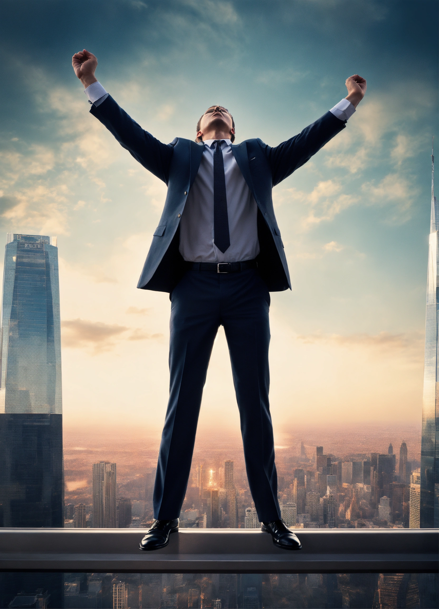Lexica - Fade away image of a man in a suit standing in the top of a ...