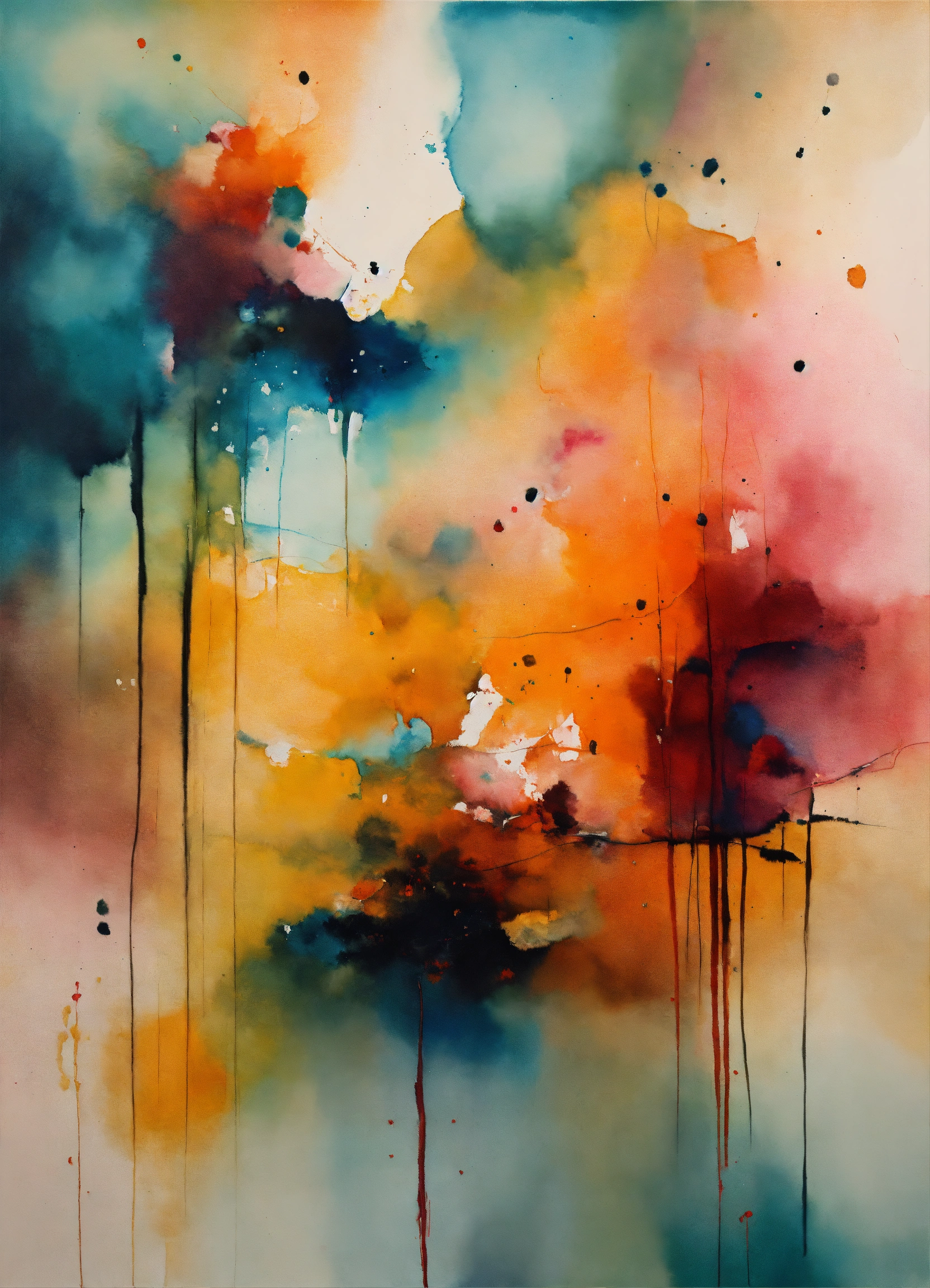 Lexica An abstract painting with the style of Mikael Brandrup, water