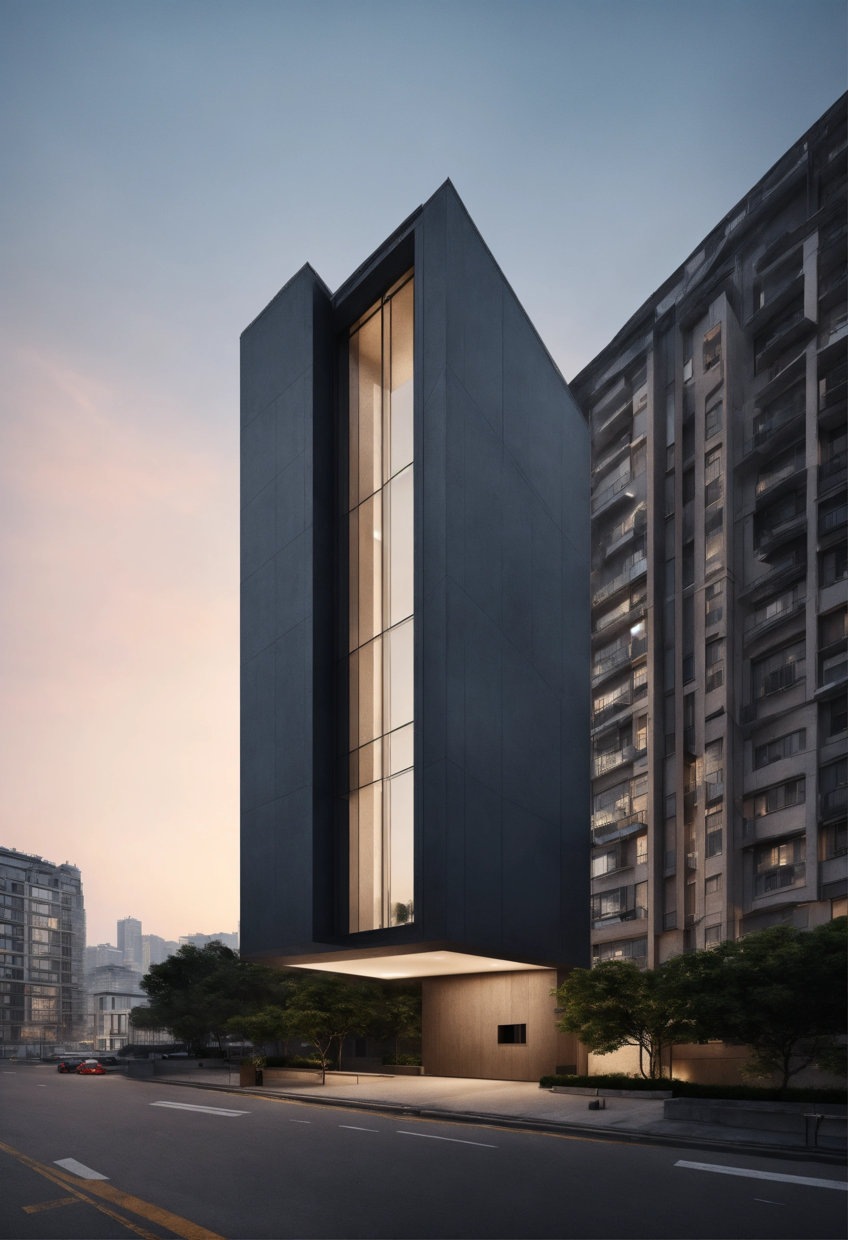 Lexica - A minimalist monolithic apartment skyscraper