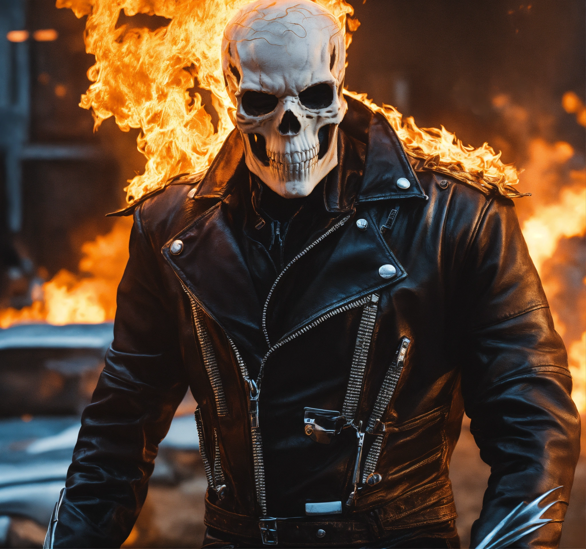 Lexica - Ghost Rider con cara humana ultra realista