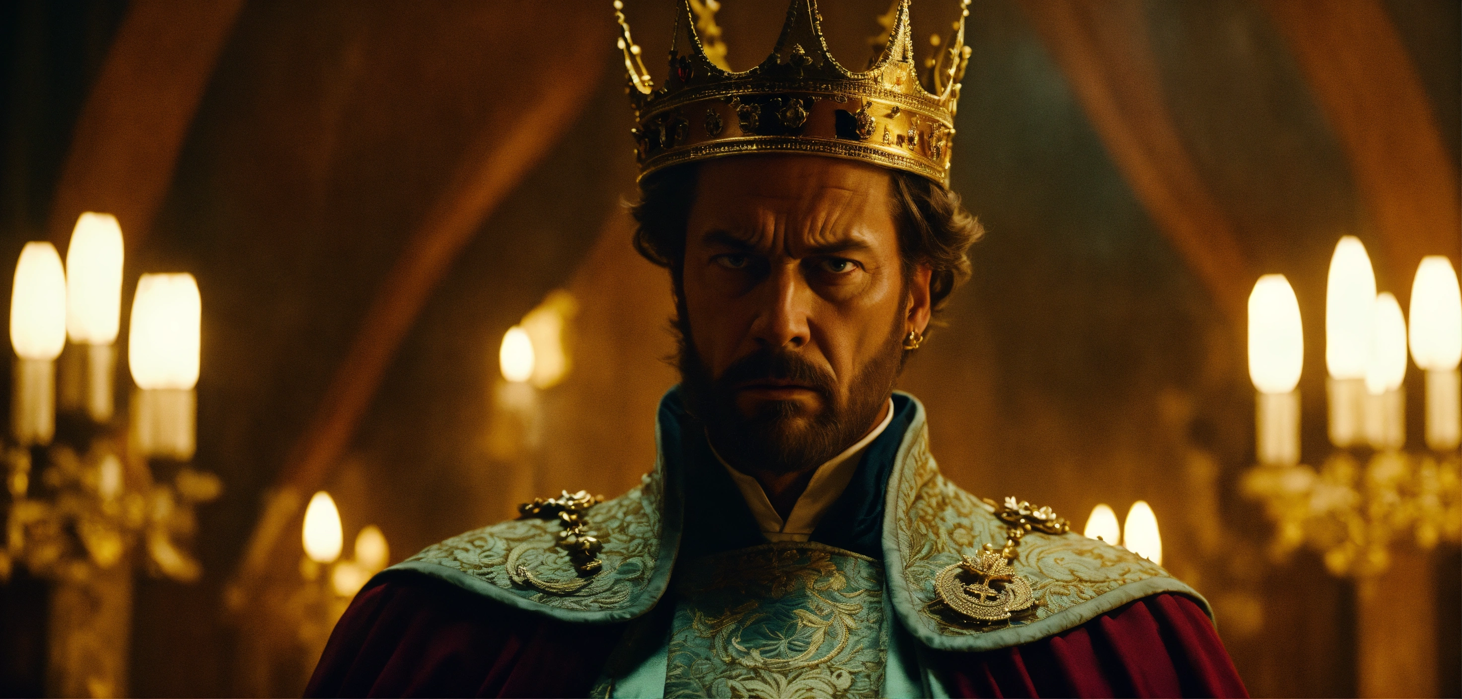 Lexica - A evil portrait of a cruel and angry King waiting for someone ...