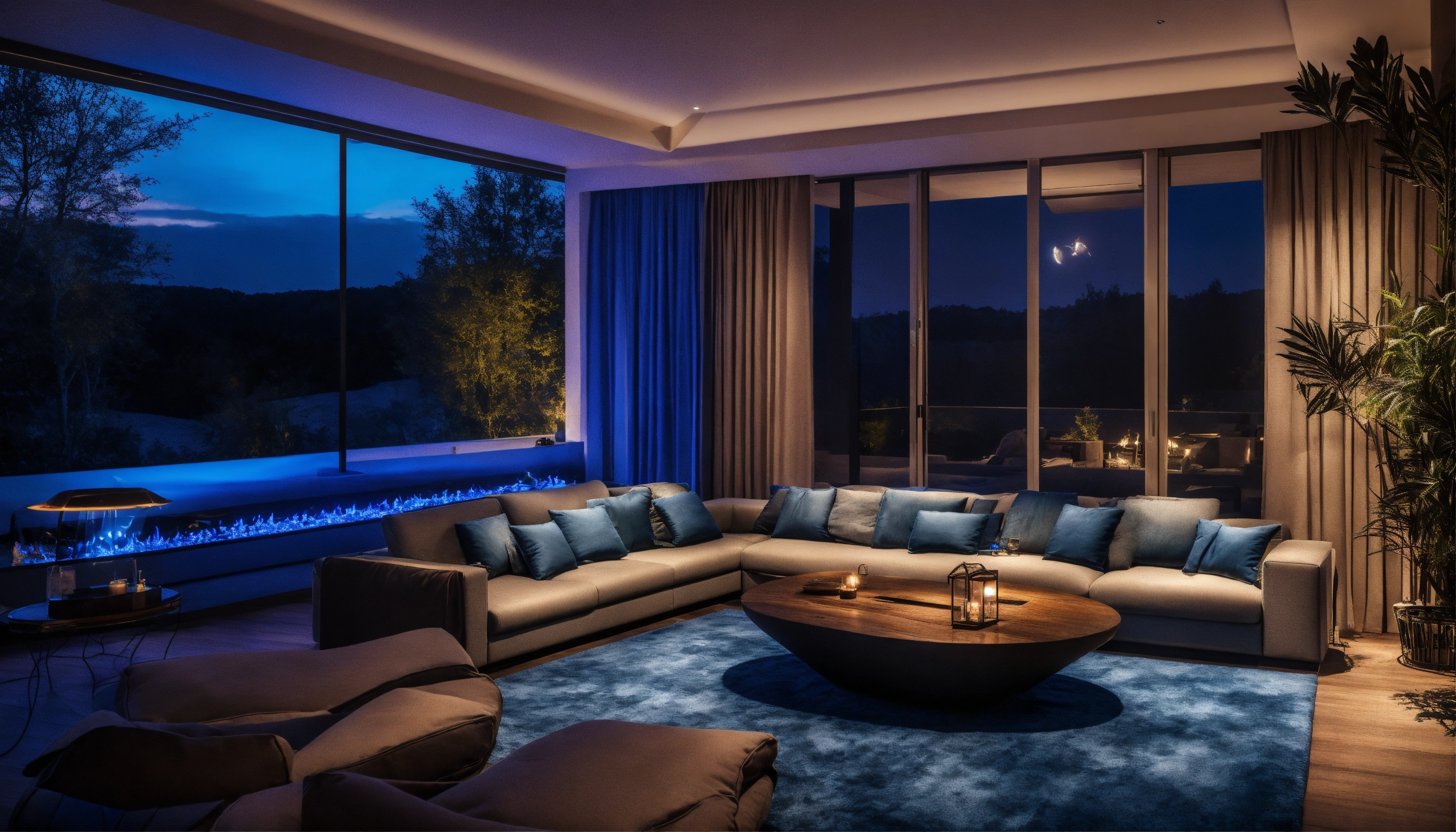 Lexica - A luxury relaxation room dark with ambient illumination in ...