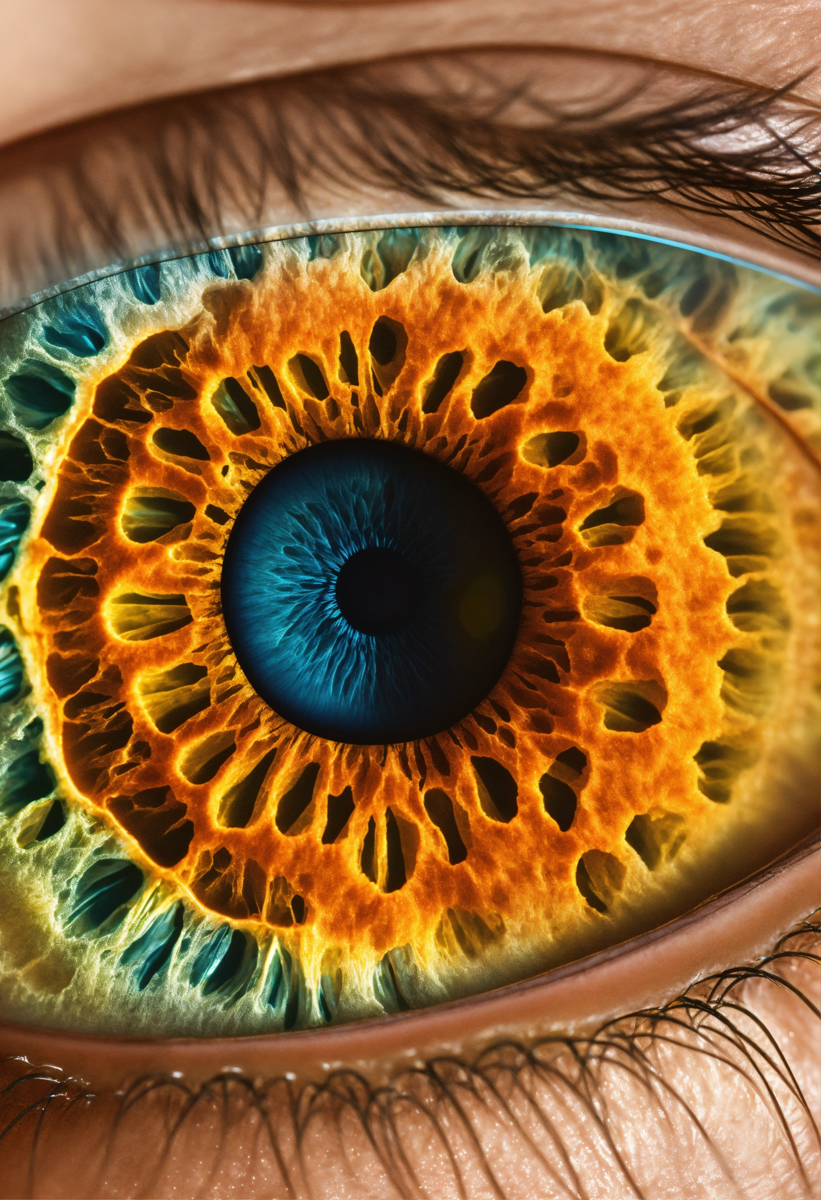 Lexica - Generate an image of a cross-section of the eye, highlighting ...