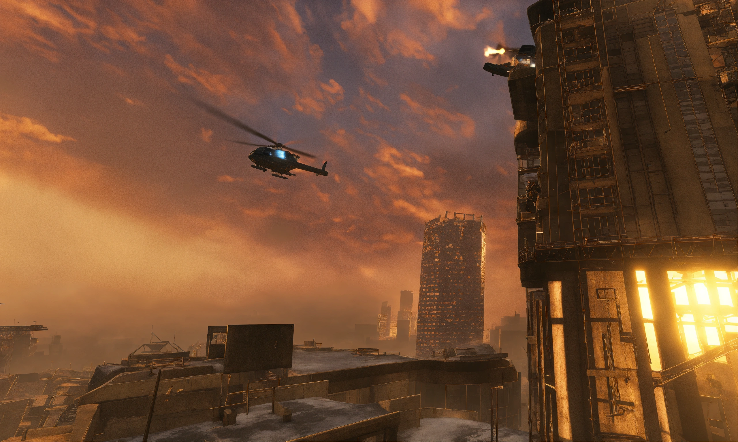 Lexica - Highrise call of duty map, blue sky