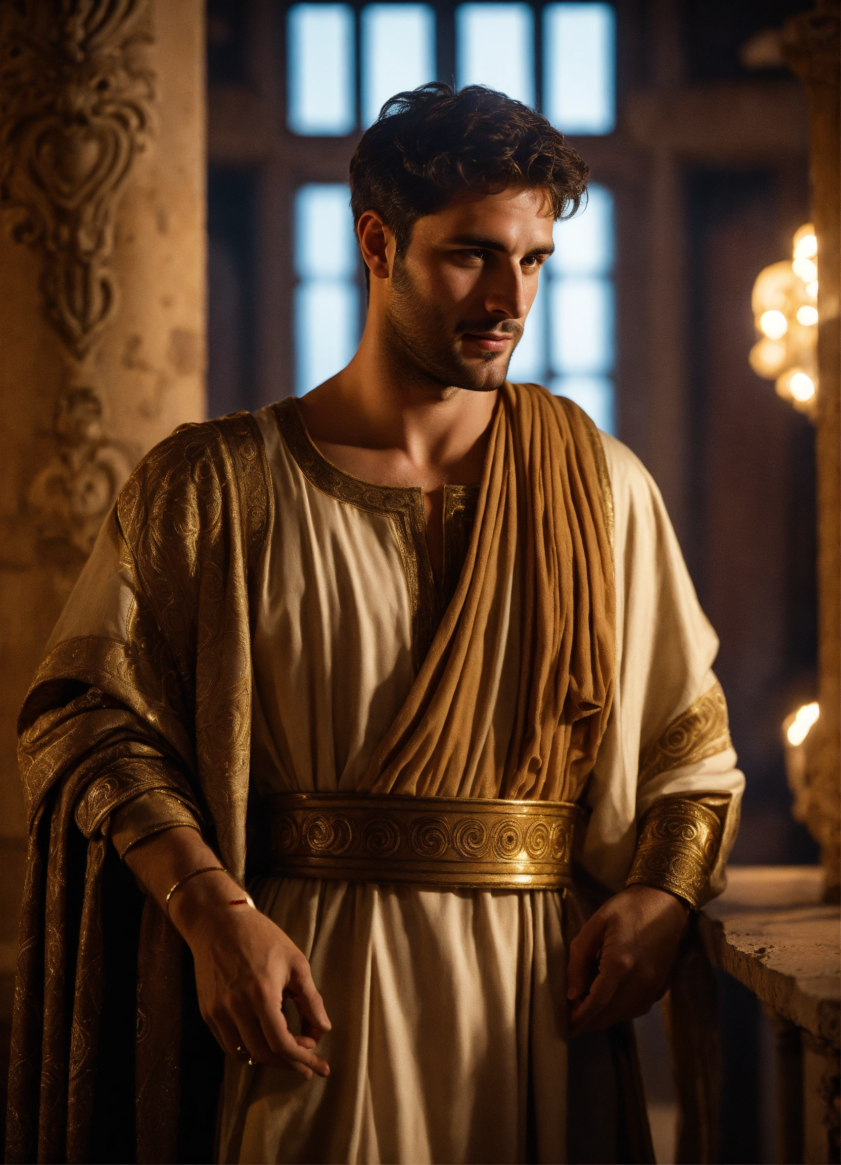 Lexica - A young rich noble handsome roman man wearing roman clothes ...