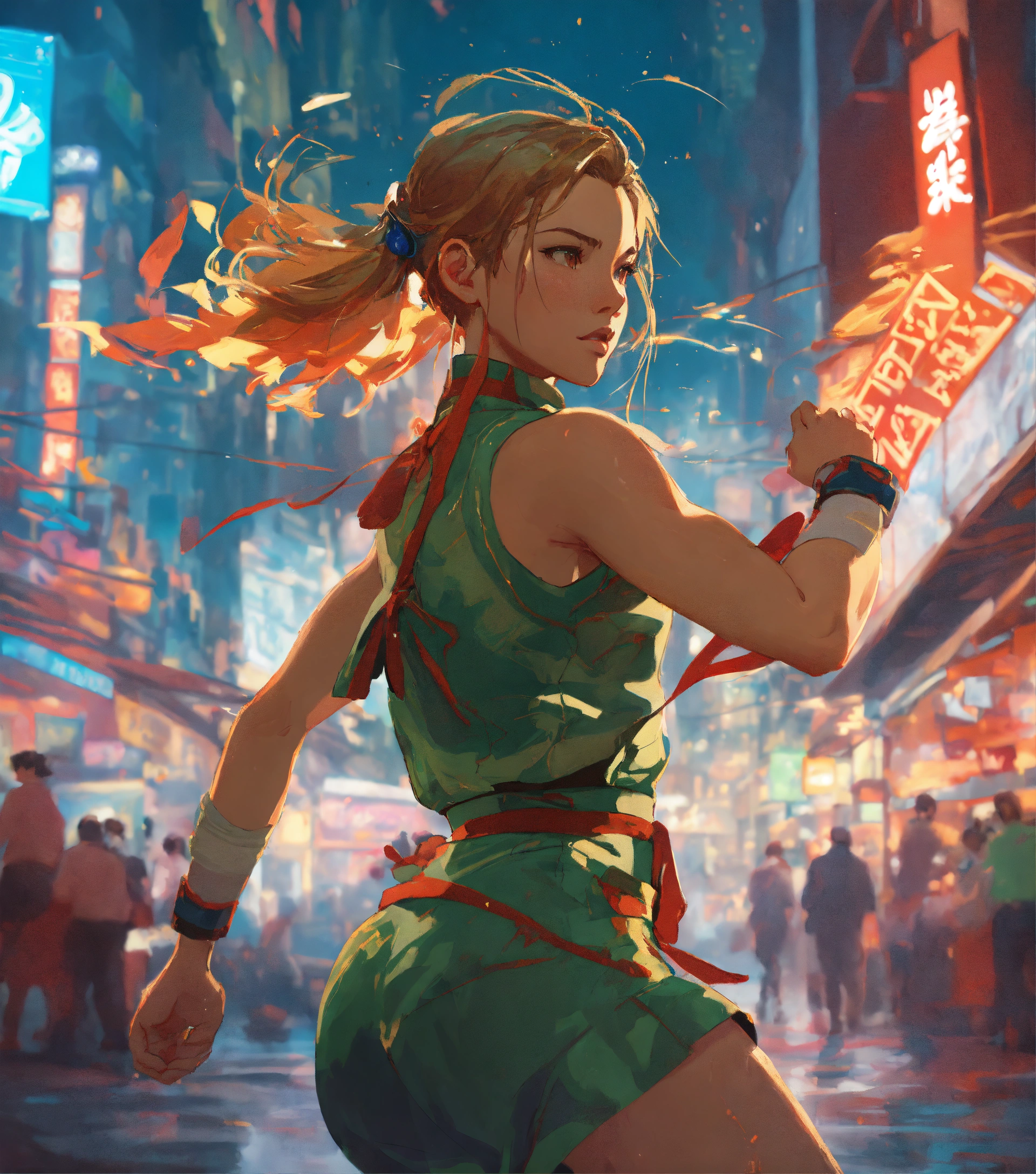 Lexica Cammy, Street Fighter 6,action, kung fu pose, Energy move
