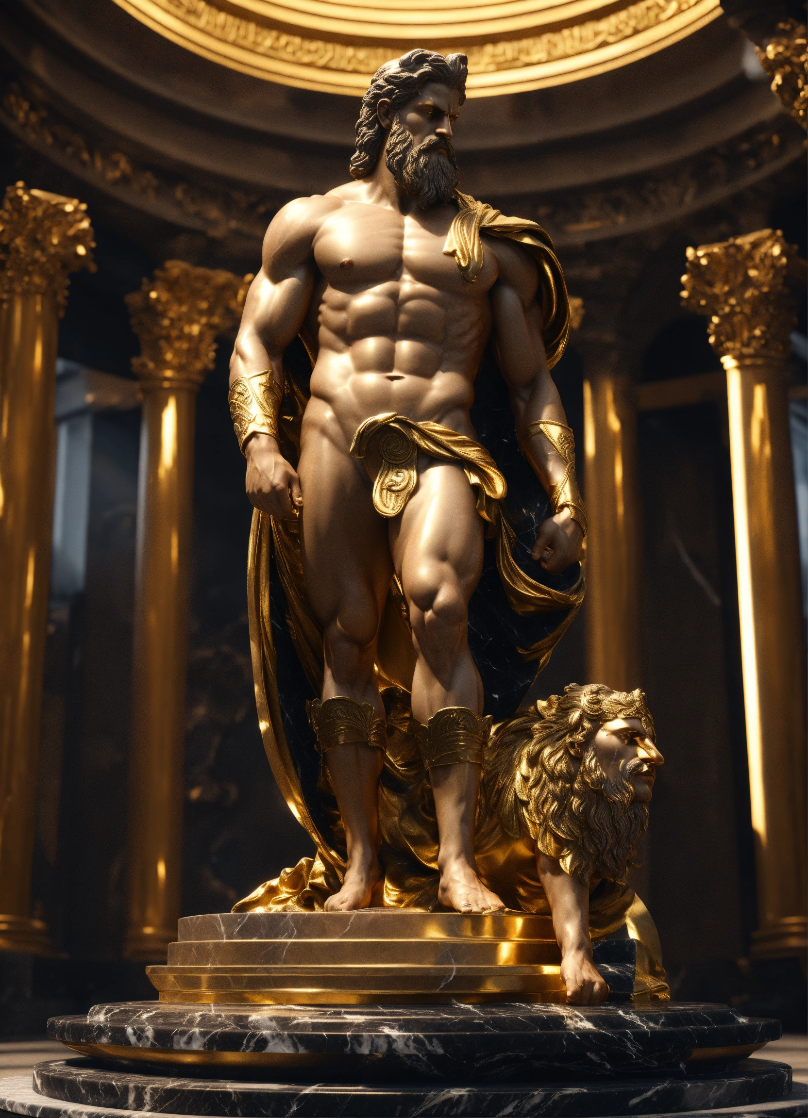 2pc Gilded Greek God