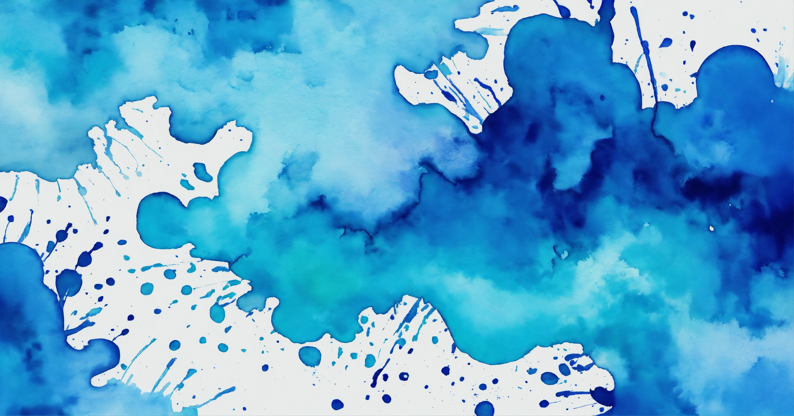 Lexica - Artistic blue watercolor splash effect template in random shape