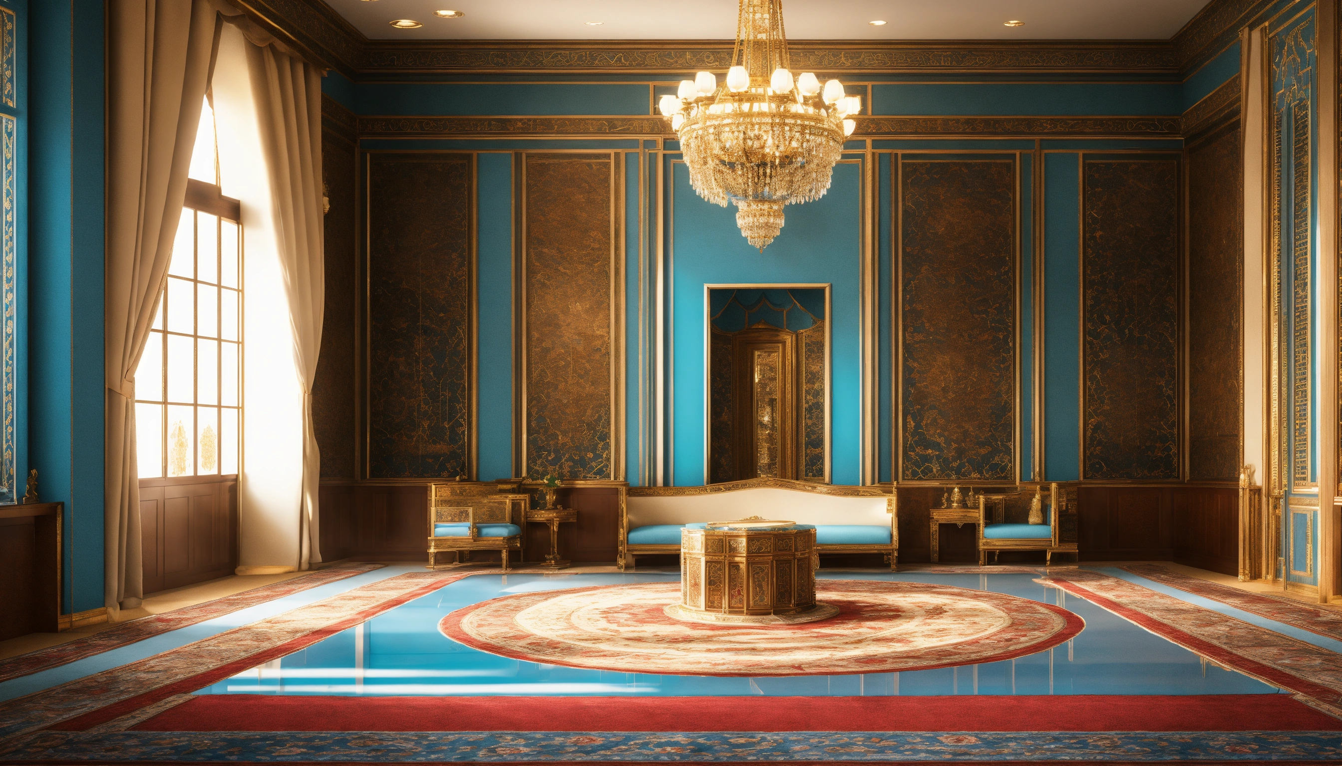 Lexica - Saudi palace interior room, traditional, setting area, seats ...