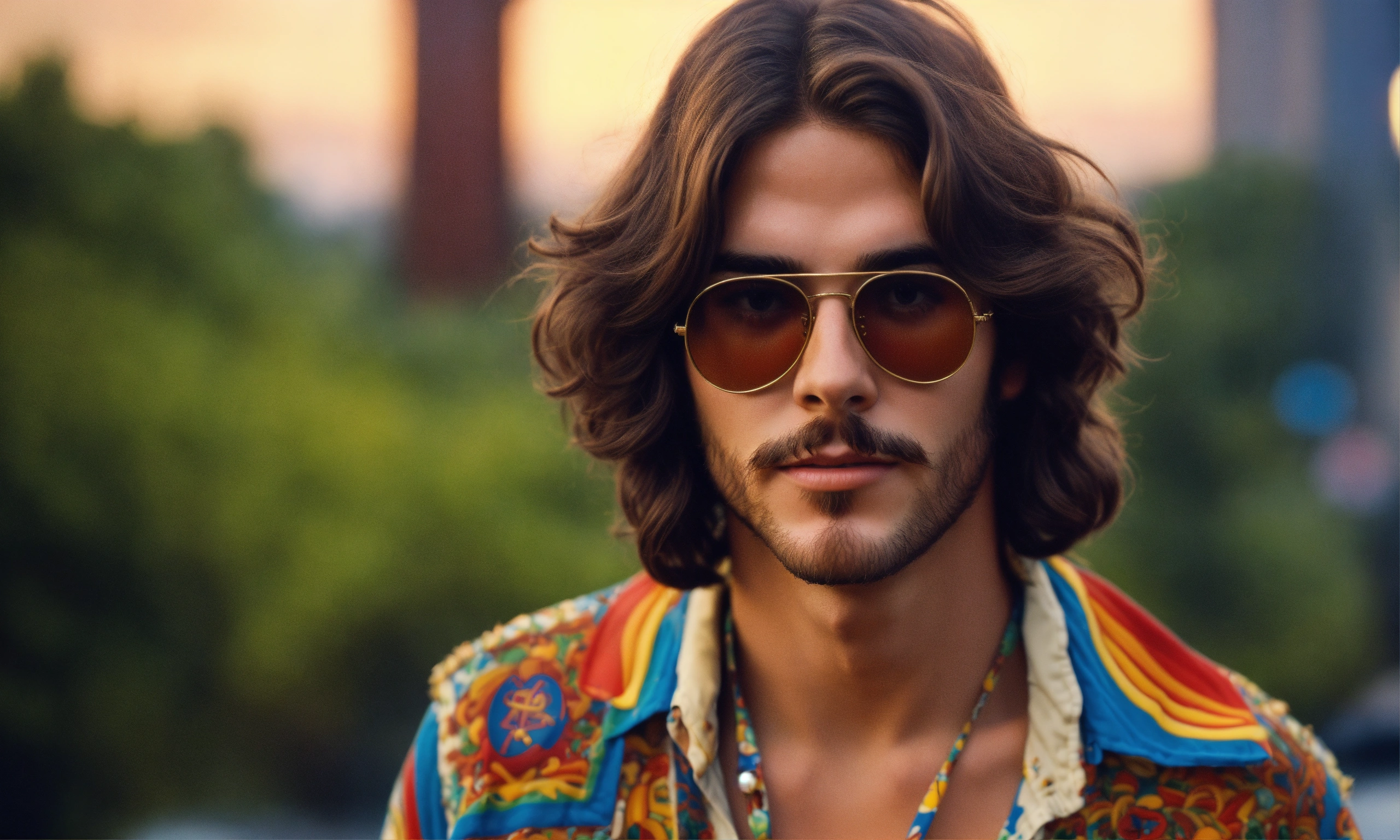 Lexica - Hippie captivating dude retro America style 1970-1990, trimmed
